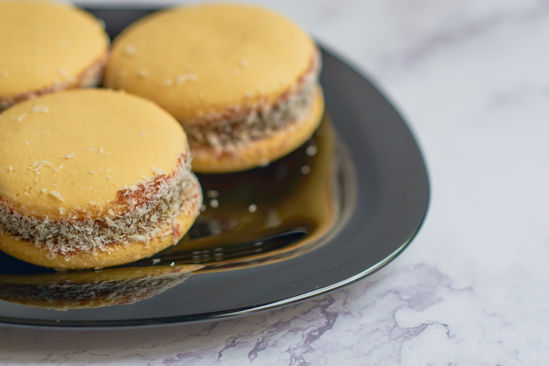 Glazed Peruvian Alfajores with Honey-Caramel Center