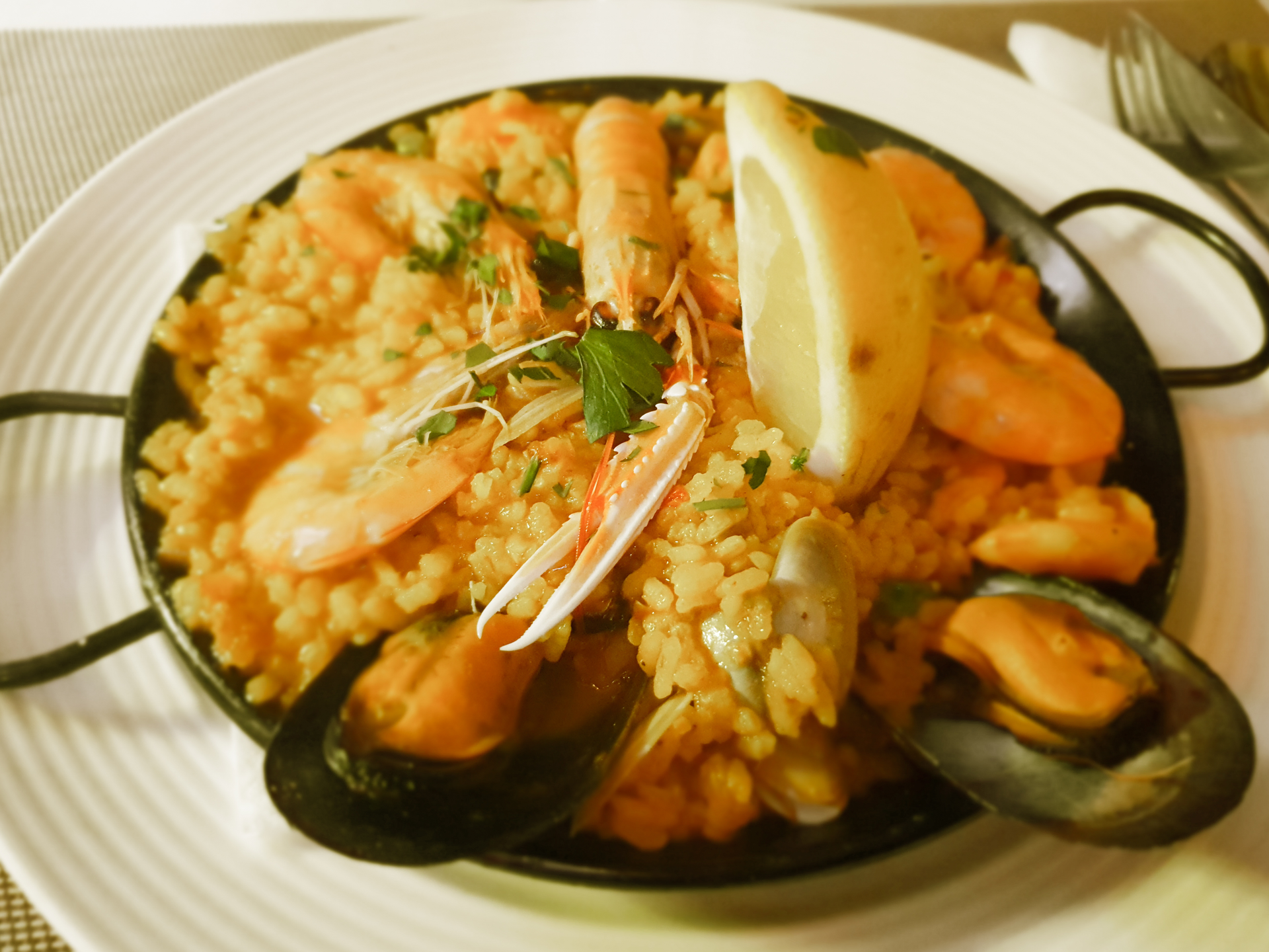 Glistening Peruvian Lobster Paella with Saffron Threads