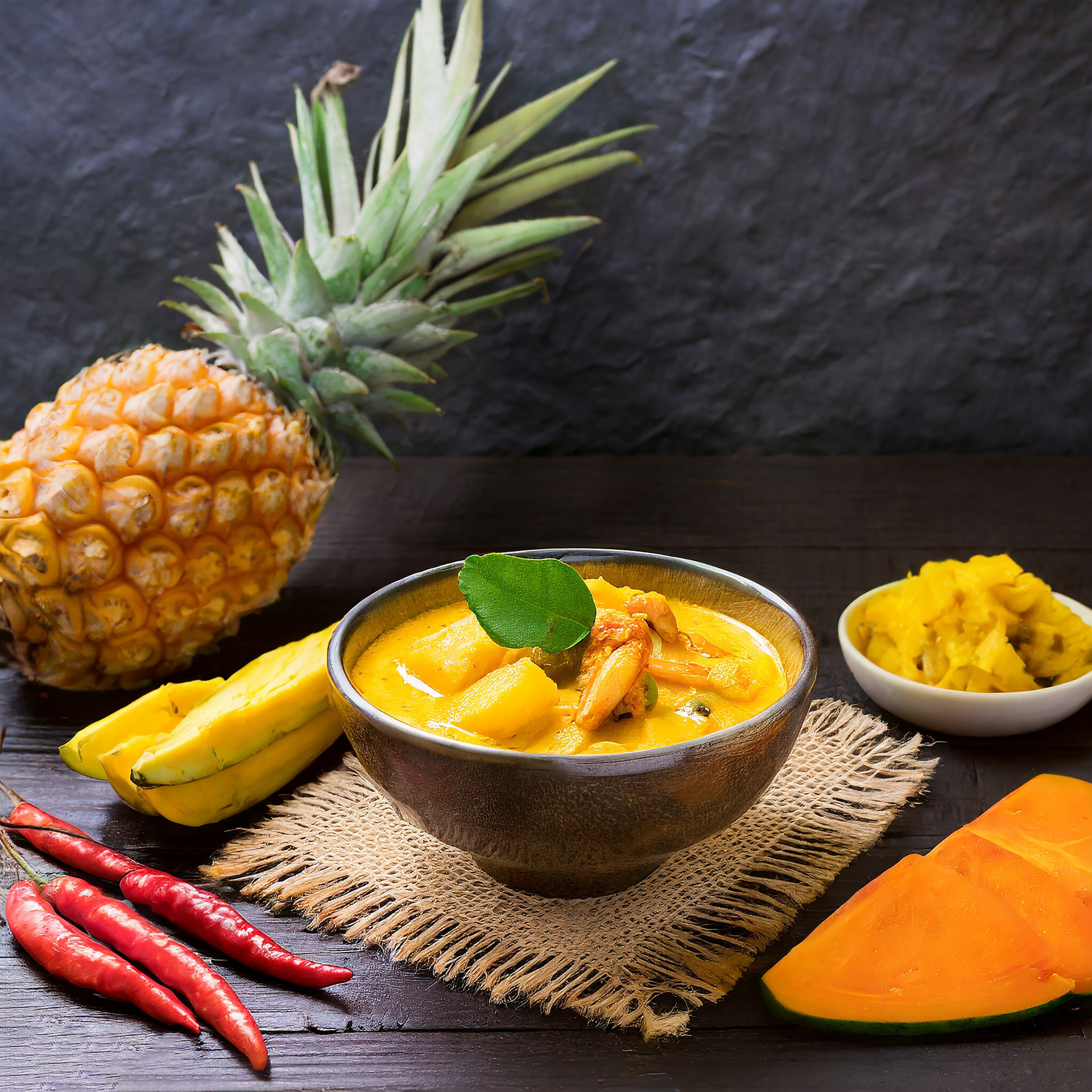 Golden Thai Pineapple Curry with Kaffir Lime and Tofu