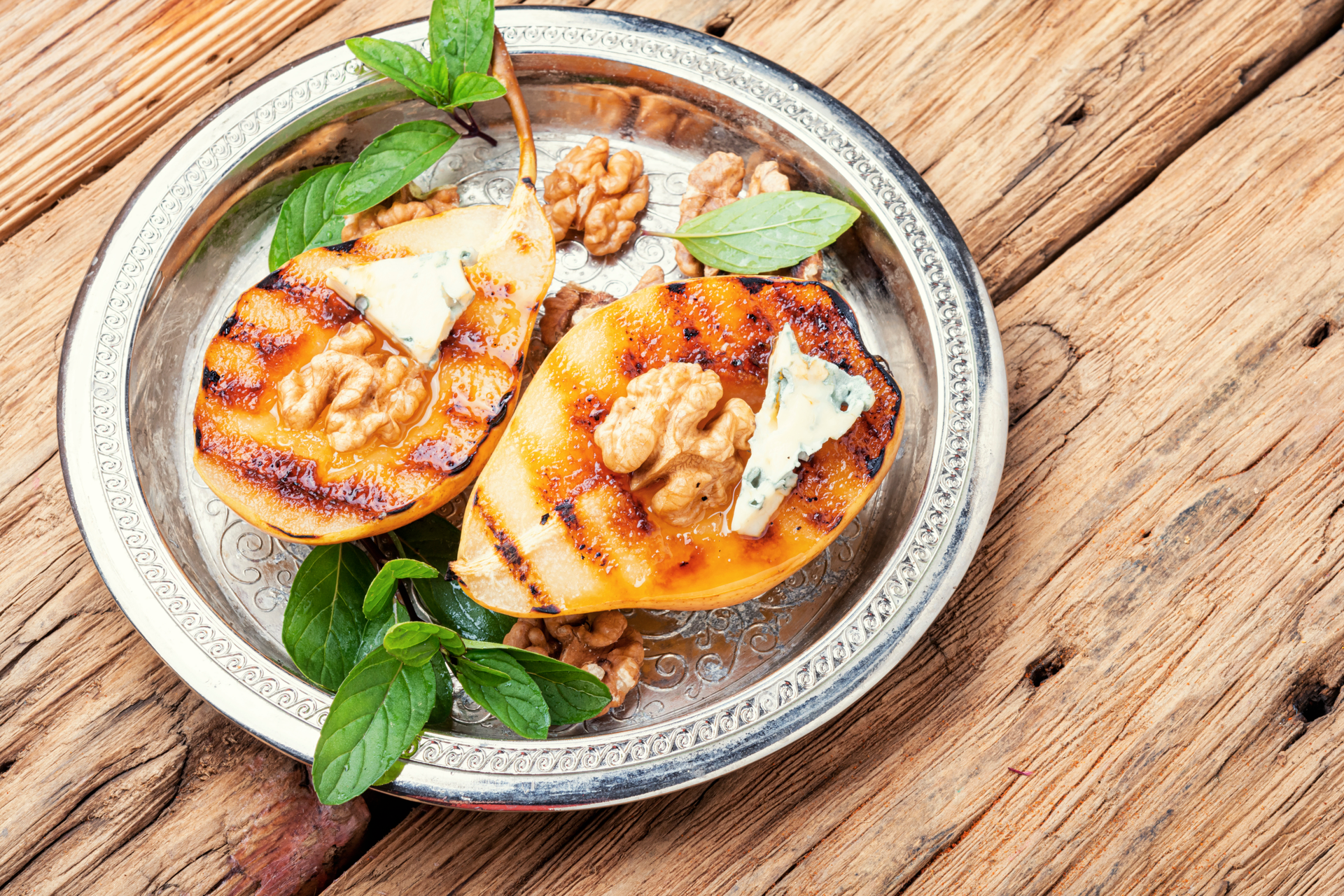 Greek Halloumi Saganaki with Honey and Walnuts