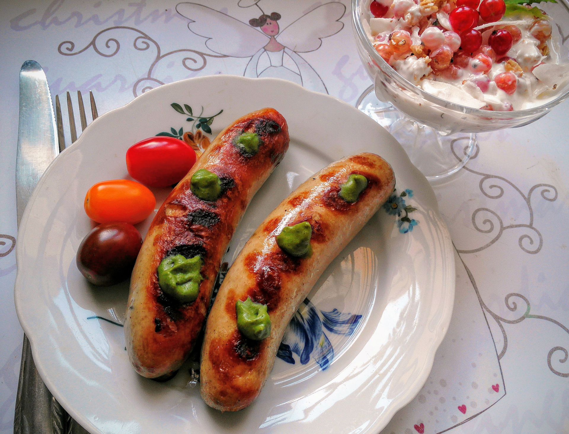 Greek Loukaniko Sausage with Lemon and Herb Dip