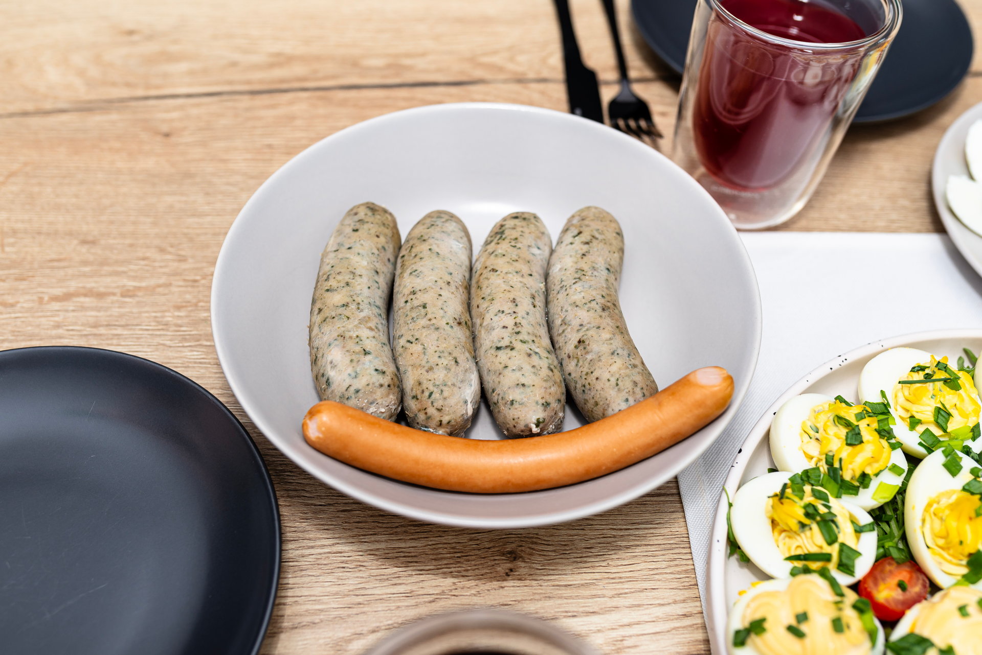 Greek Loukaniko Sausage with Lemon and Herb Dip