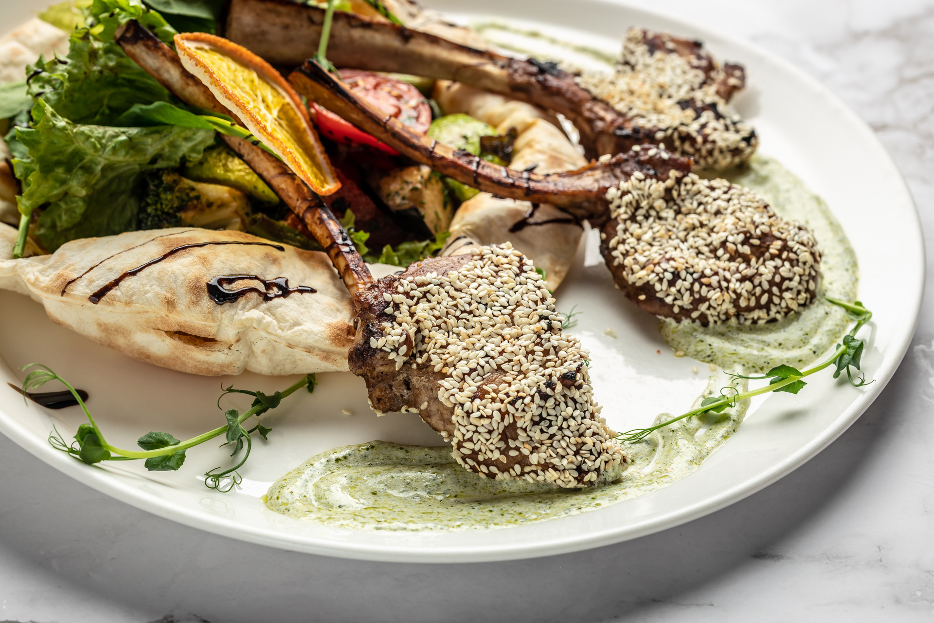 Greek Yogurt and Dill Marinated Lamb Chops with Lemon Zest