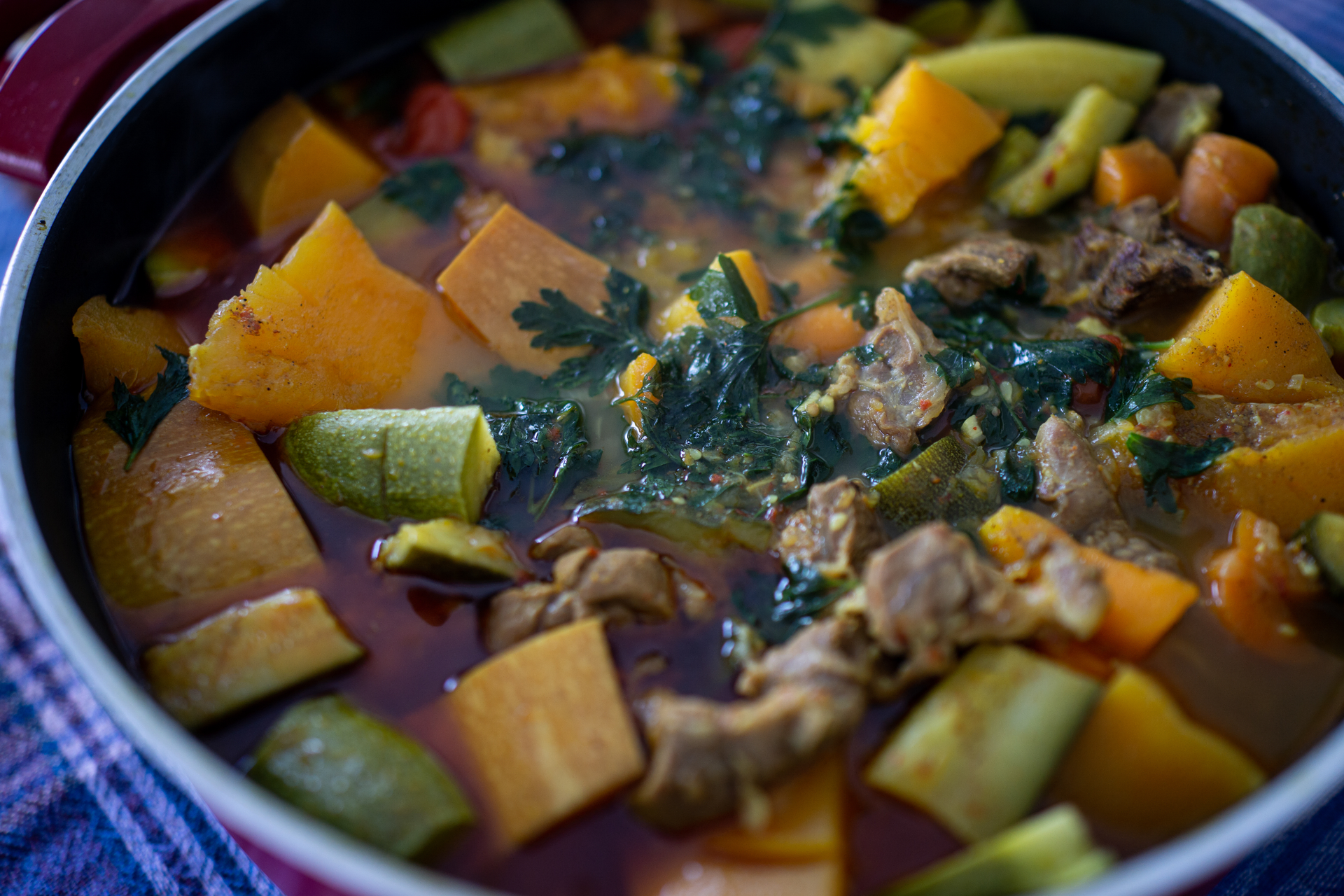 Haitian Joumou Soup with Spicy Pumpkin and Beef
