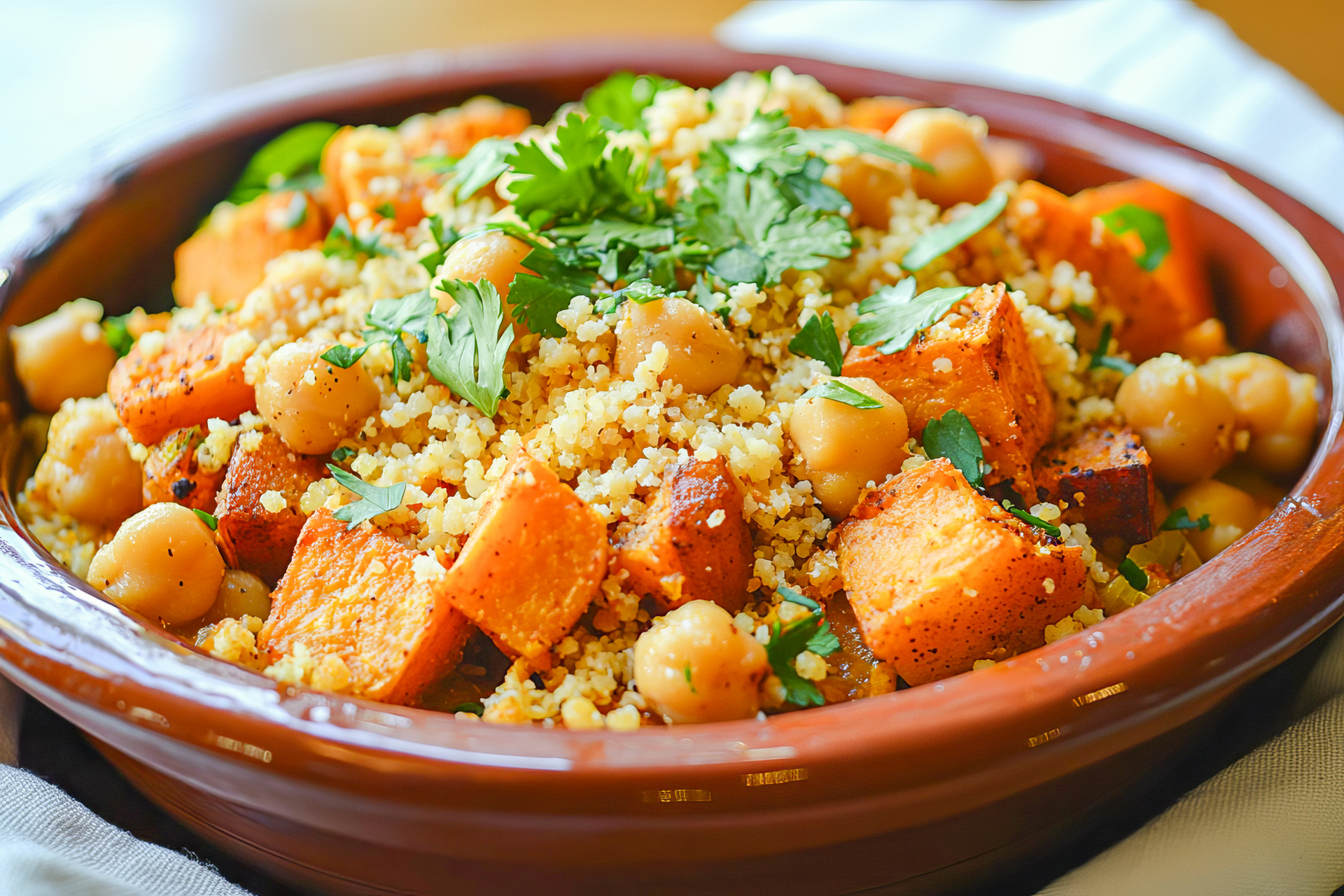 Harvest Spice Moroccan Couscous Bowl with Roasted Butternut Squash