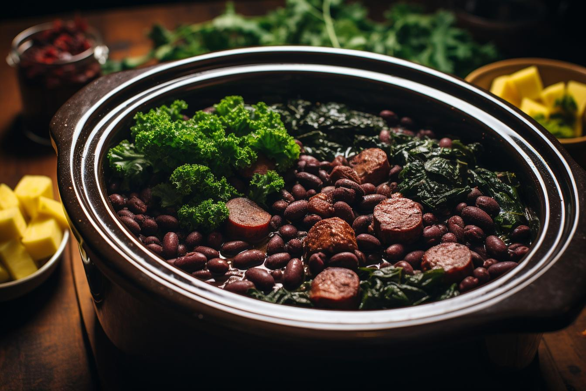 Hearty Brazilian Feijoada with Black Beans and Collard Greens