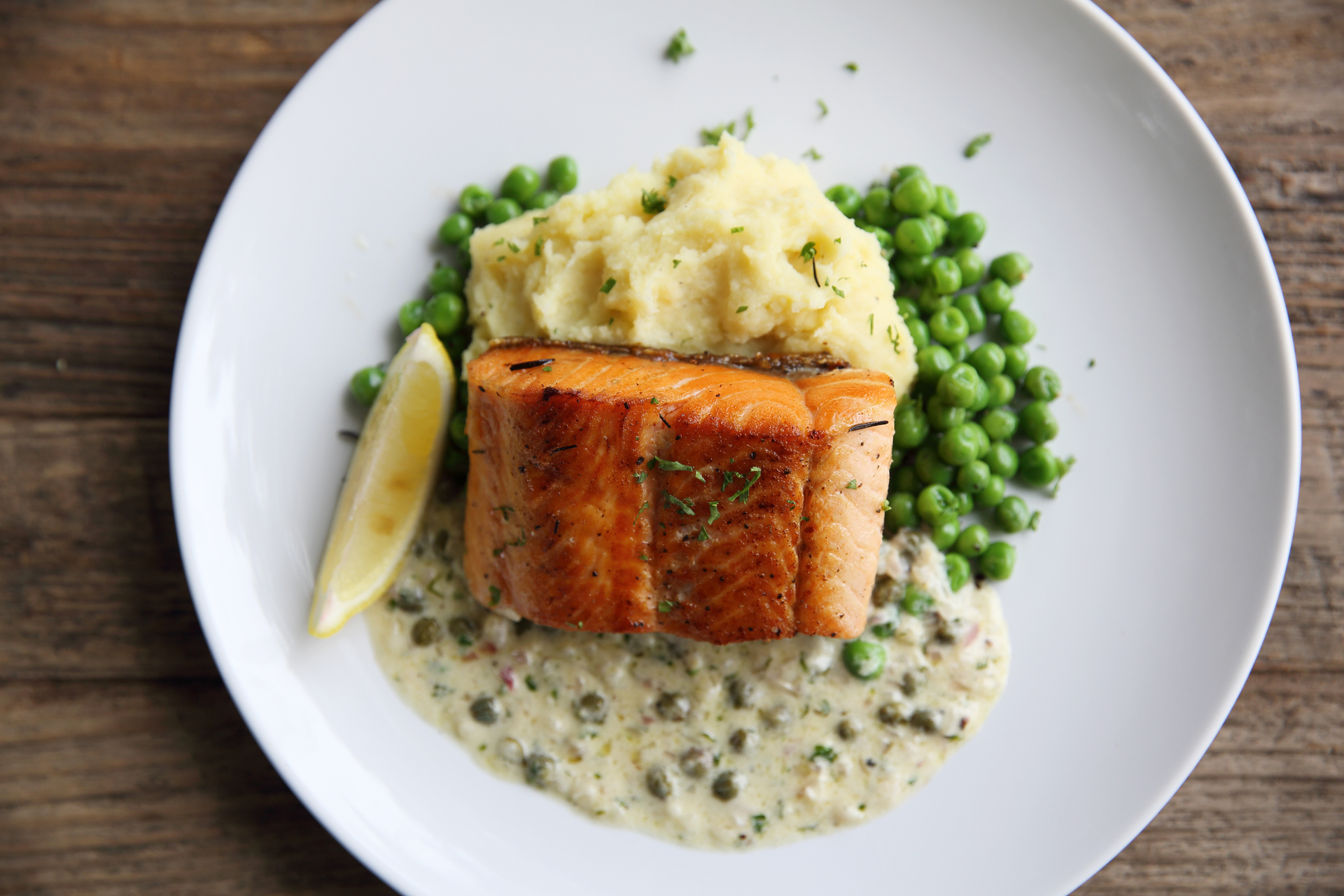 Hearty Finnish Salmon with Dill Cream and Barley Risotto