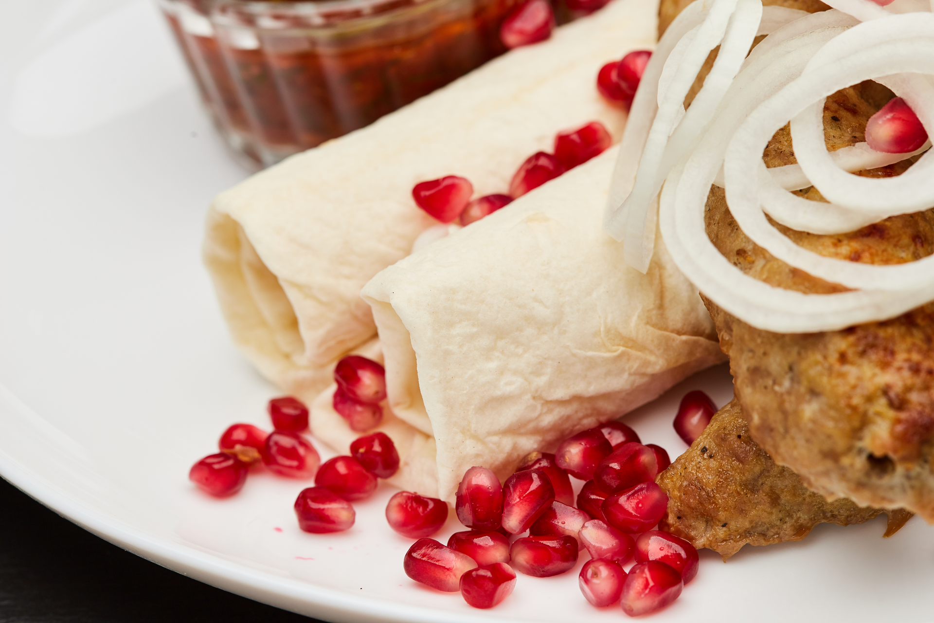 Herbaceous Armenian Lavash Rolls with Pomegranate Arils