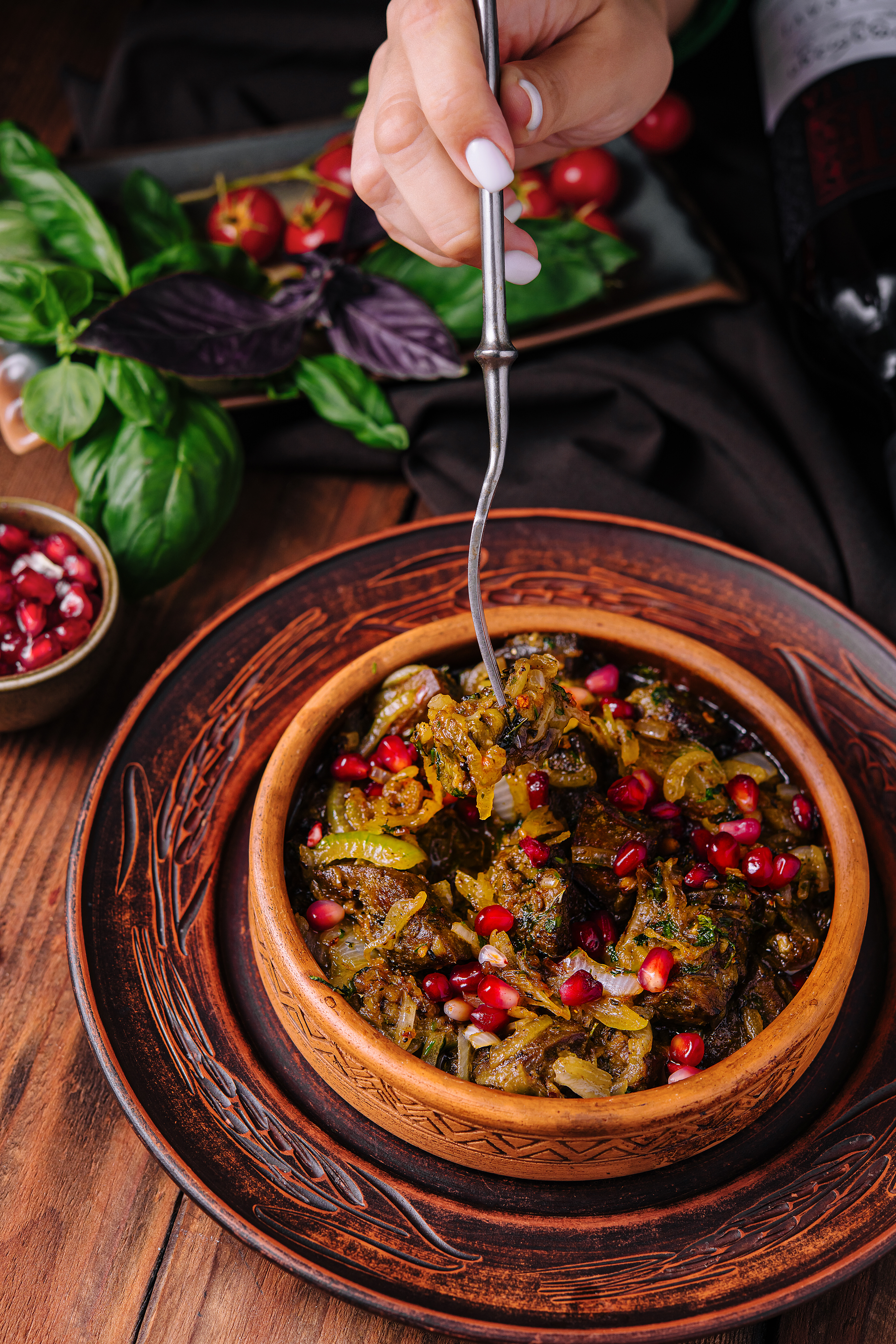 Herbaceous Iranian Kuku Sabzi with Walnuts and Barberries