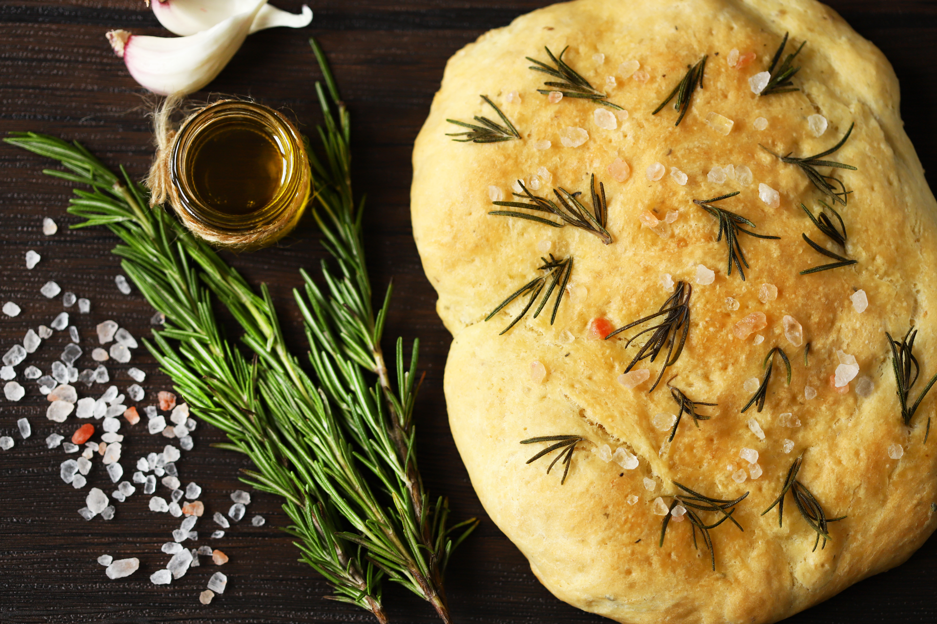 Herbaceous Italian Focaccia with Rosemary and Sea Salt