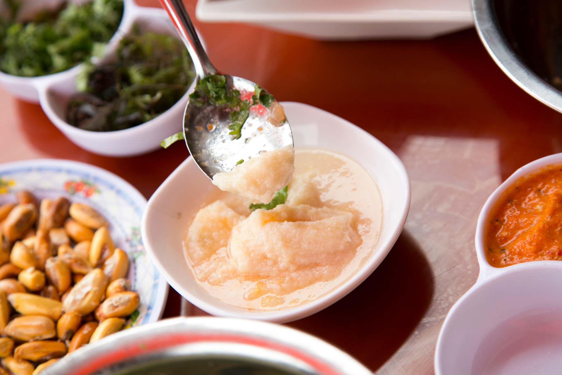 Herb-Infused Thai Cha Yentafo with Fermented Bean Curd Sauce