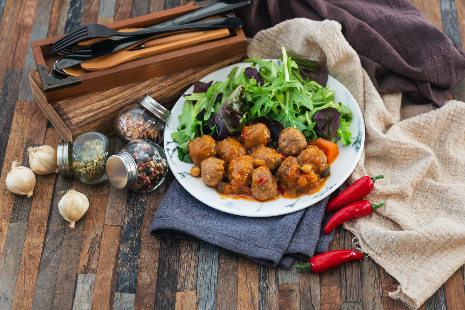 Honey-Ginger Lao Meatballs with Kaffir Lime Leaves