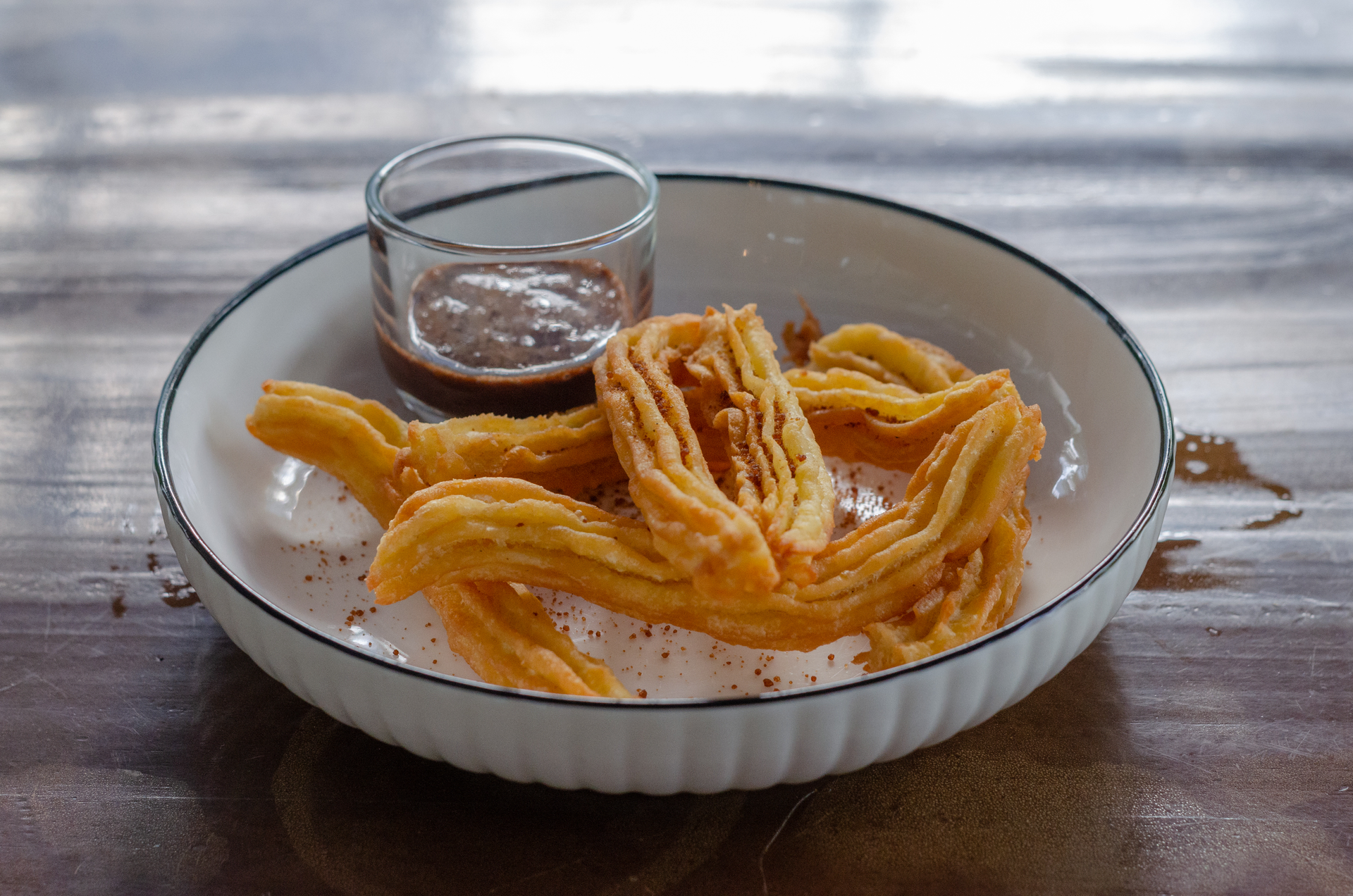 Honey-Lemon Spanish Churros with Whipped Cream