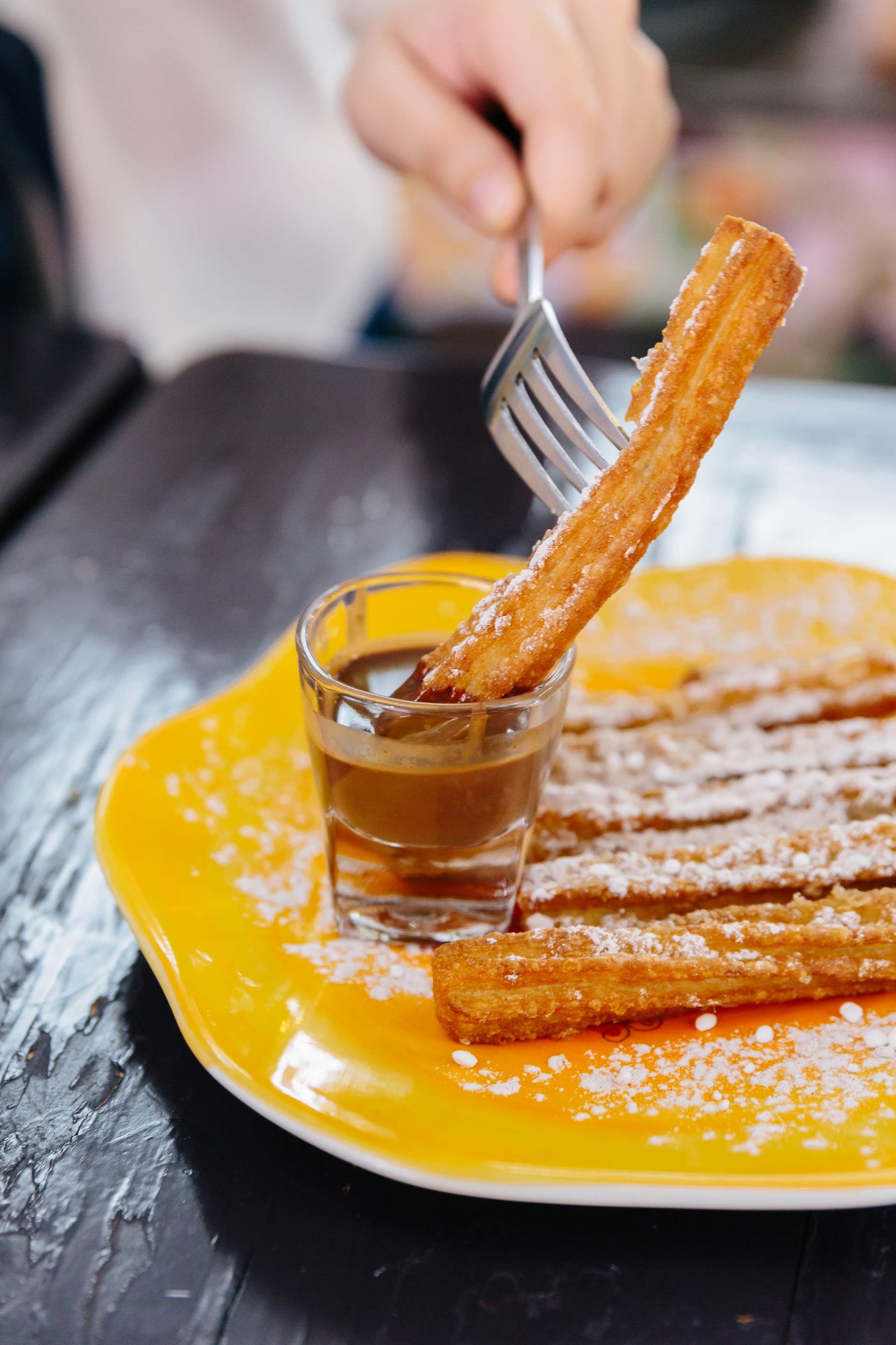 Honey-Lemon Spanish Churros with Whipped Cream