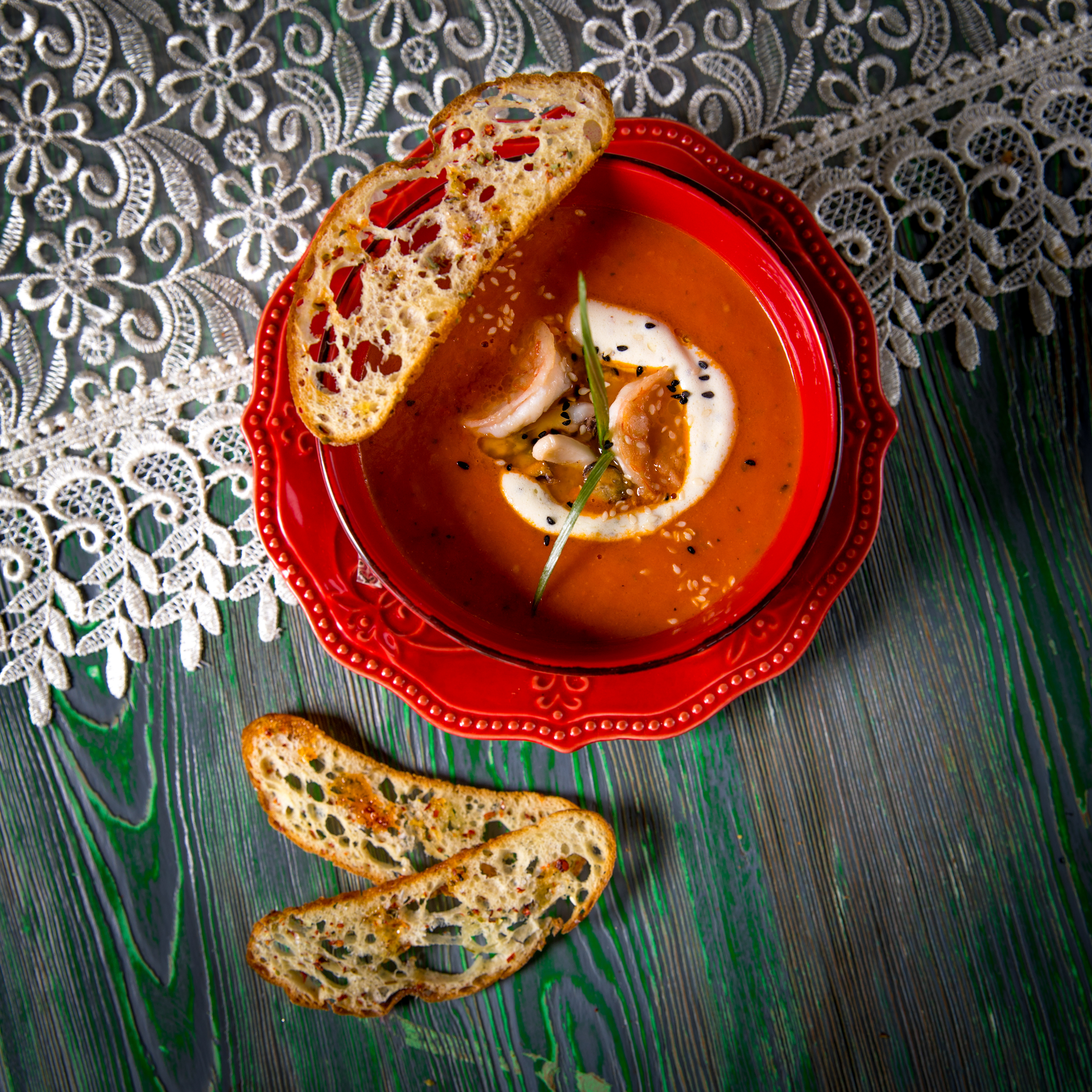 Icelandic Langoustine Soup with Tomato and Saffron