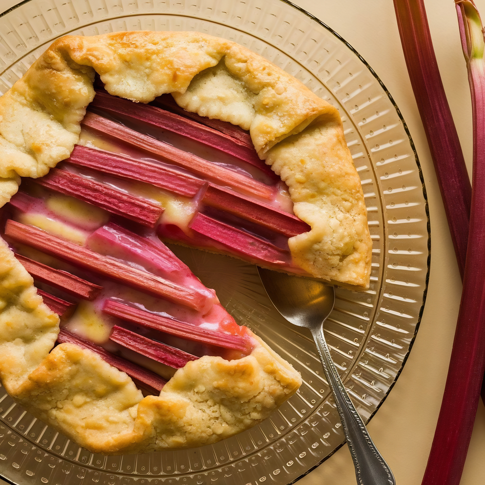 Icelandic Pönnukökur with Rhubarb Compote and Cream