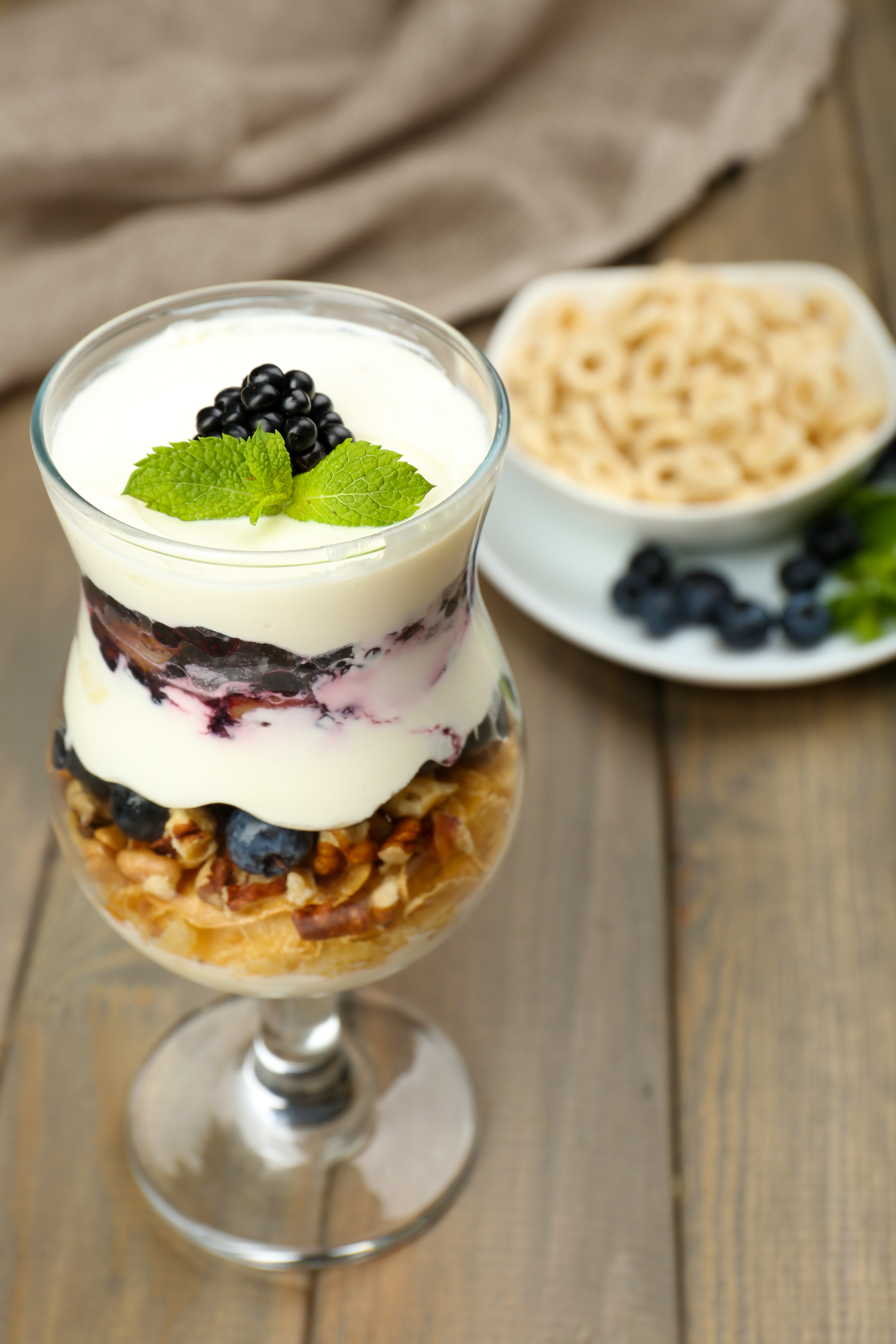 Icelandic Skyr Parfait with Cardamom Blueberry Sauce