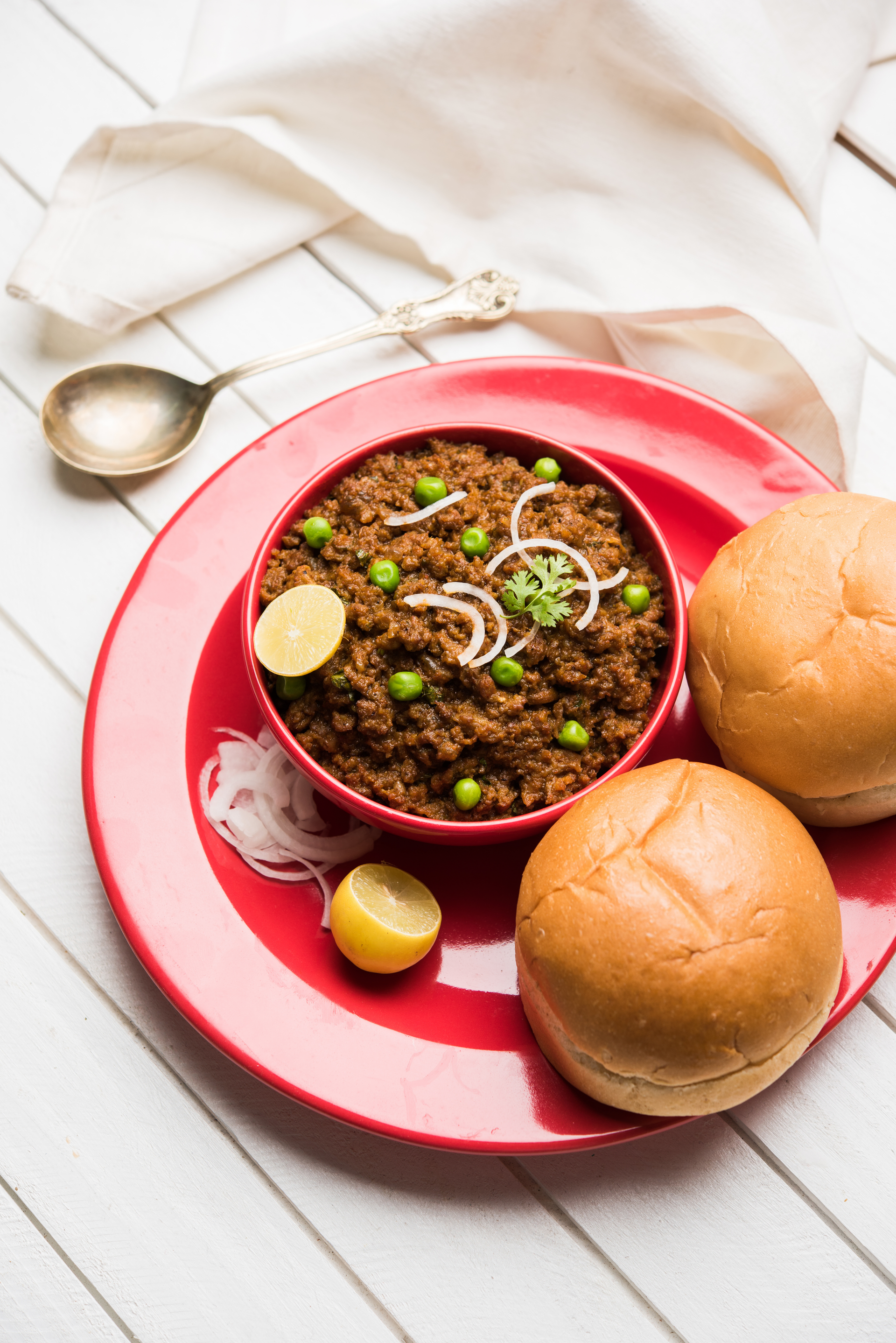 Indian Keema Pav with Spiced Minced Meat