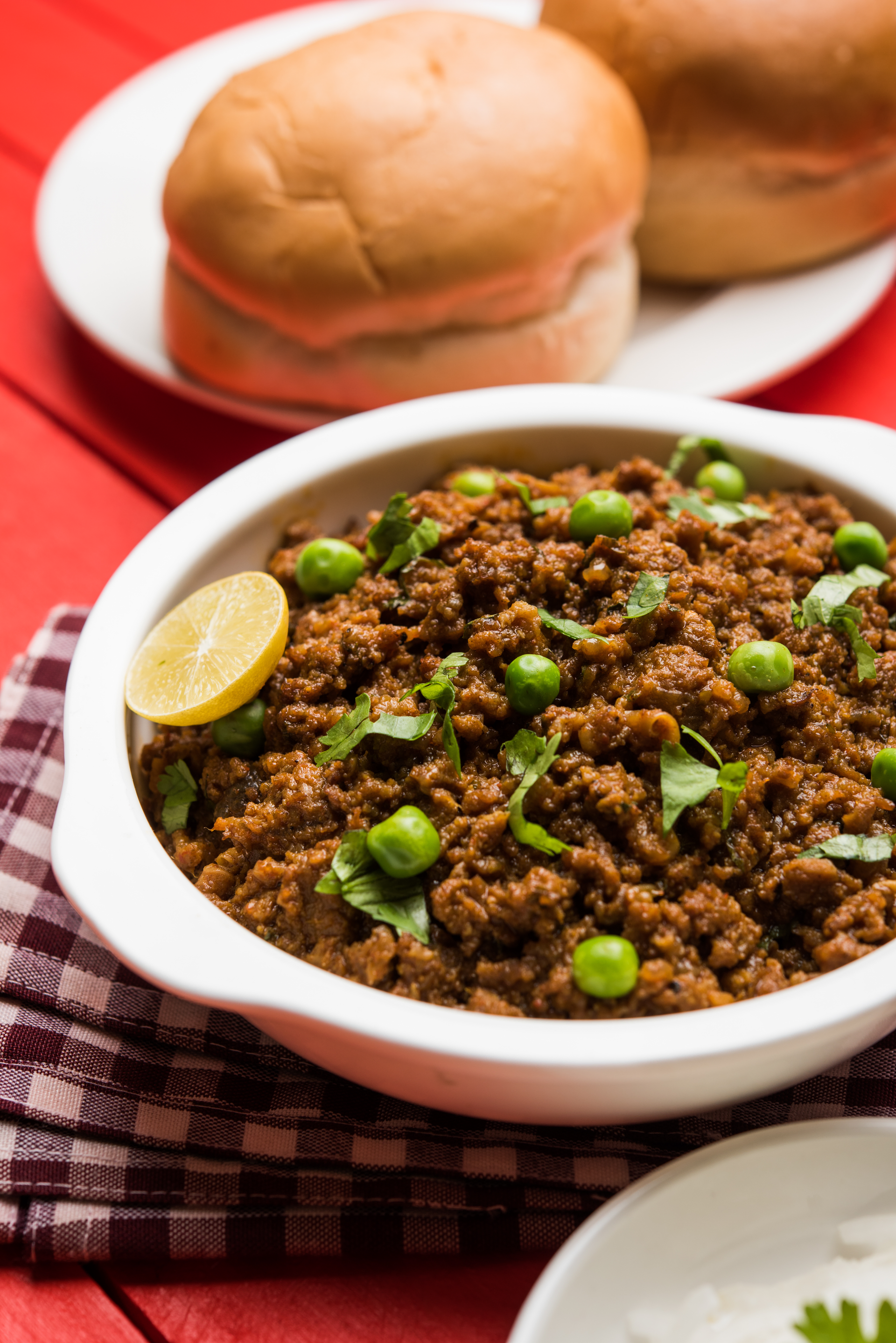 Indian Keema Pav with Spiced Minced Meat