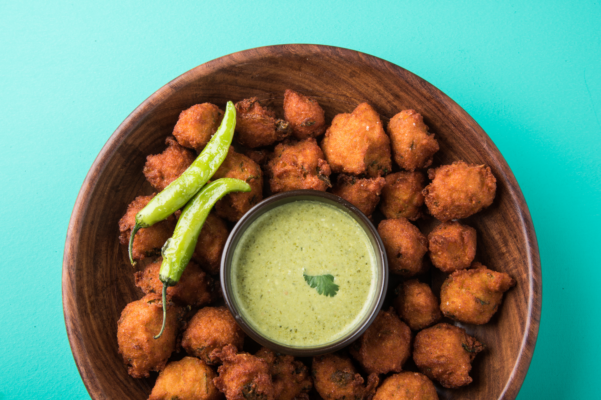 Indian Moringa Fritters with Cumin Chutney