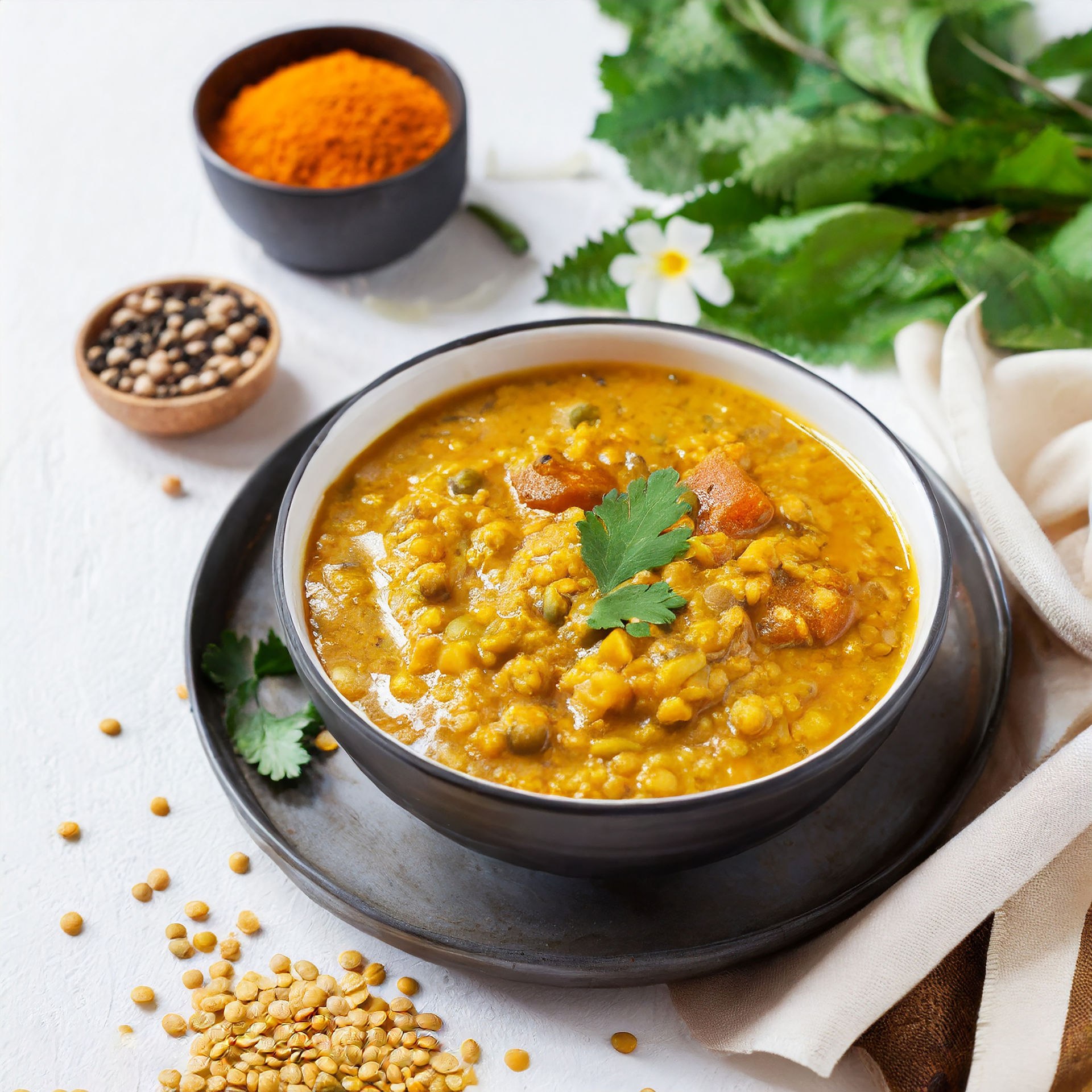 Indian Turmeric and Mustard Seed Lentil Stew