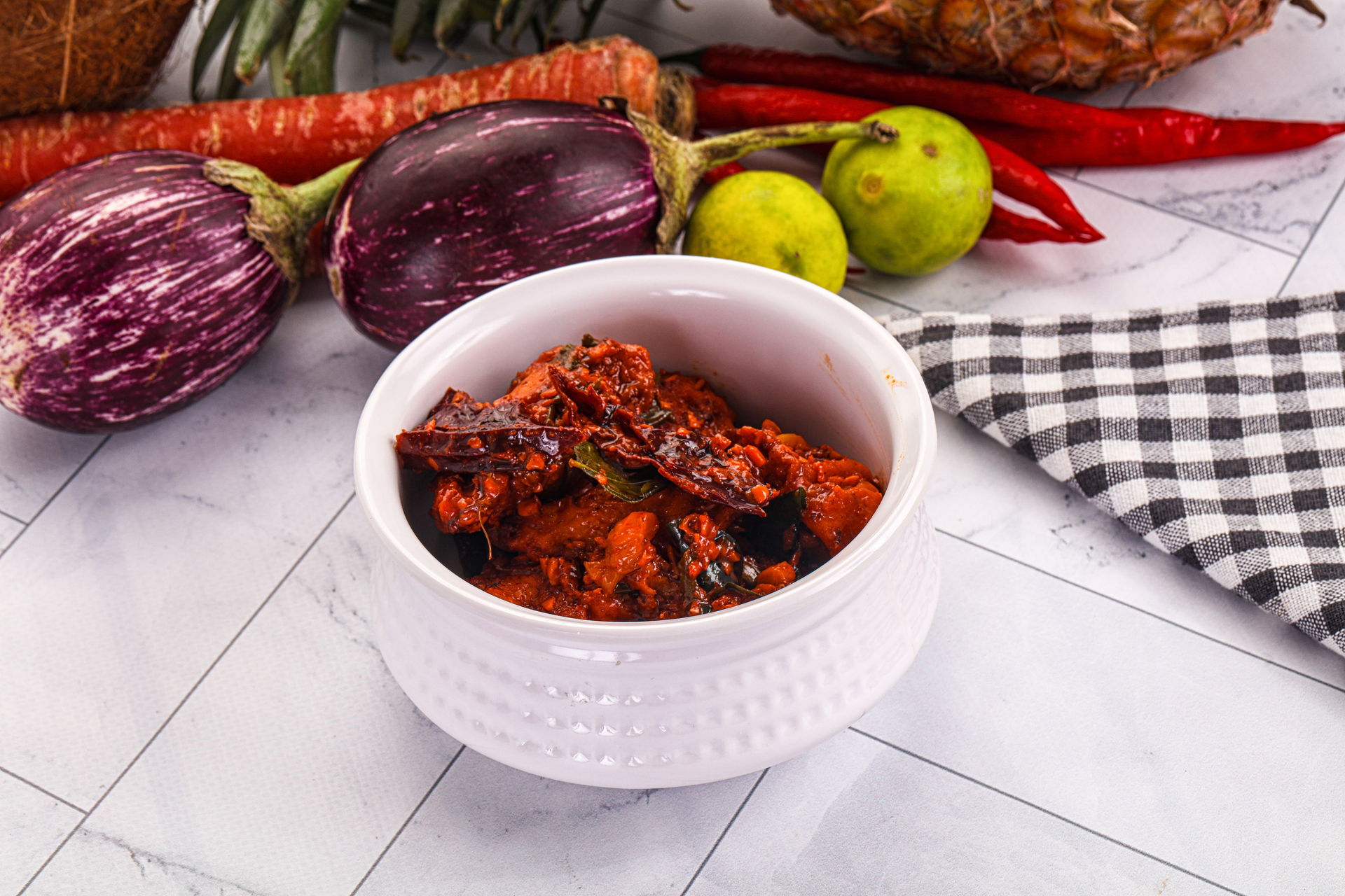 Indonesian Sambal Belacan with Charred Eggplant and Lime