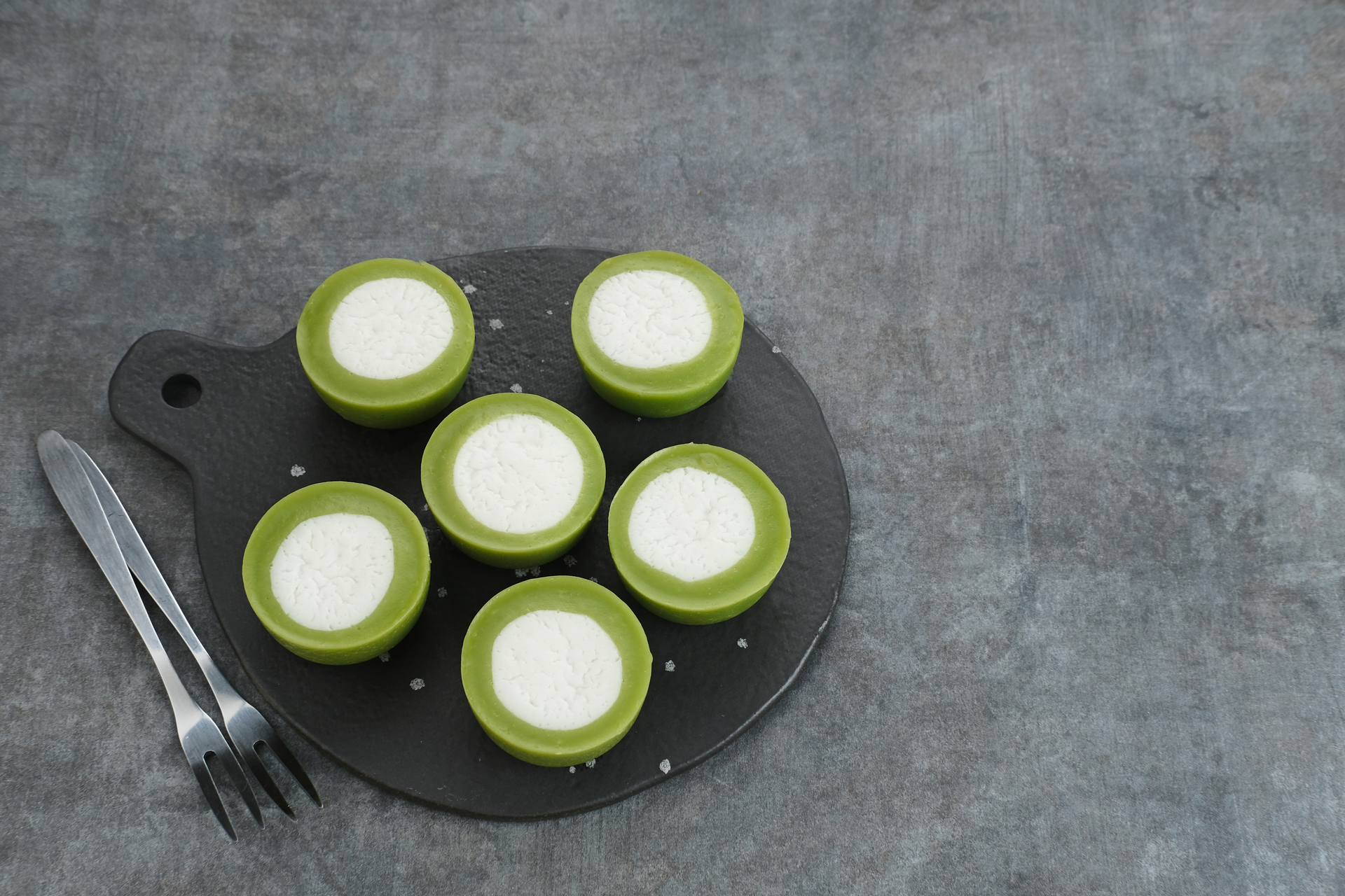 Indonesian Serabi with Pandan Coconut Sauce