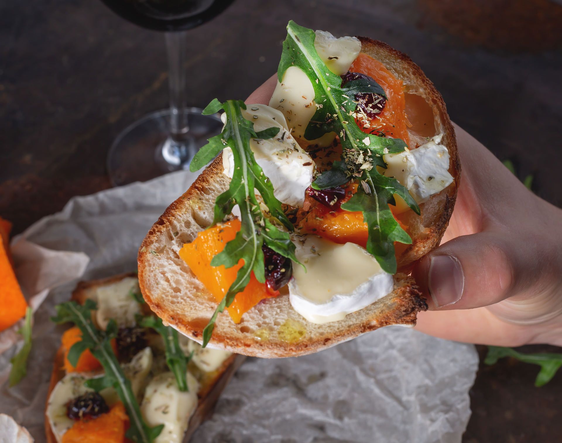 Italian Burrata Bruschetta with Balsamic Drizzle