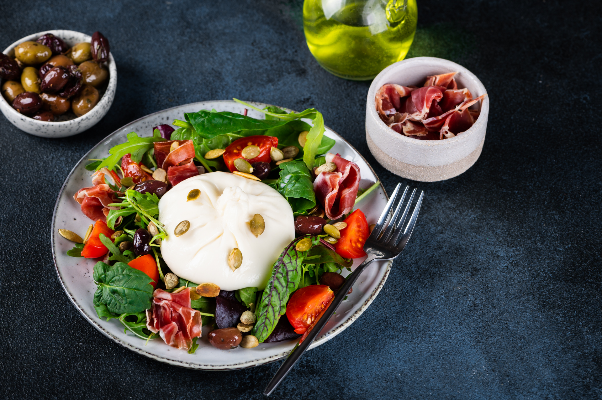 Italian Herb-Infused Burrata Salad with Balsamic Reduction