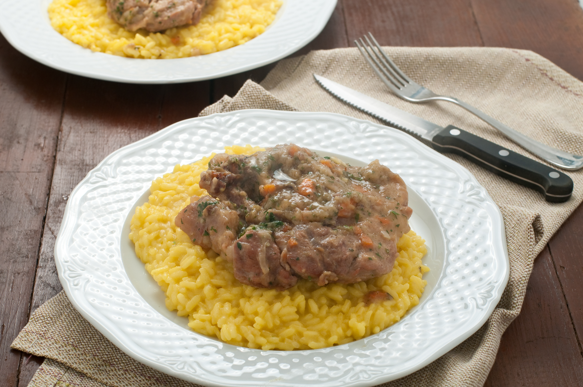 Italian Osso Buco with Saffron Risotto