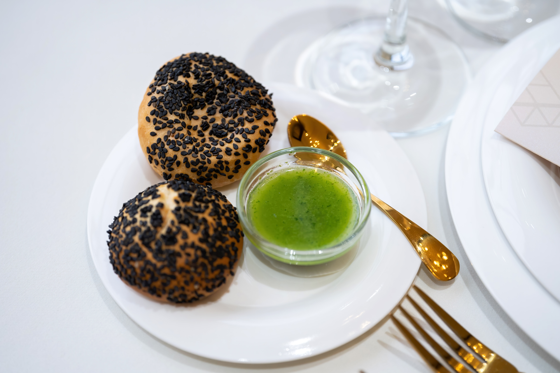 Japanese Black Sesame Panna Cotta with Matcha Sauce