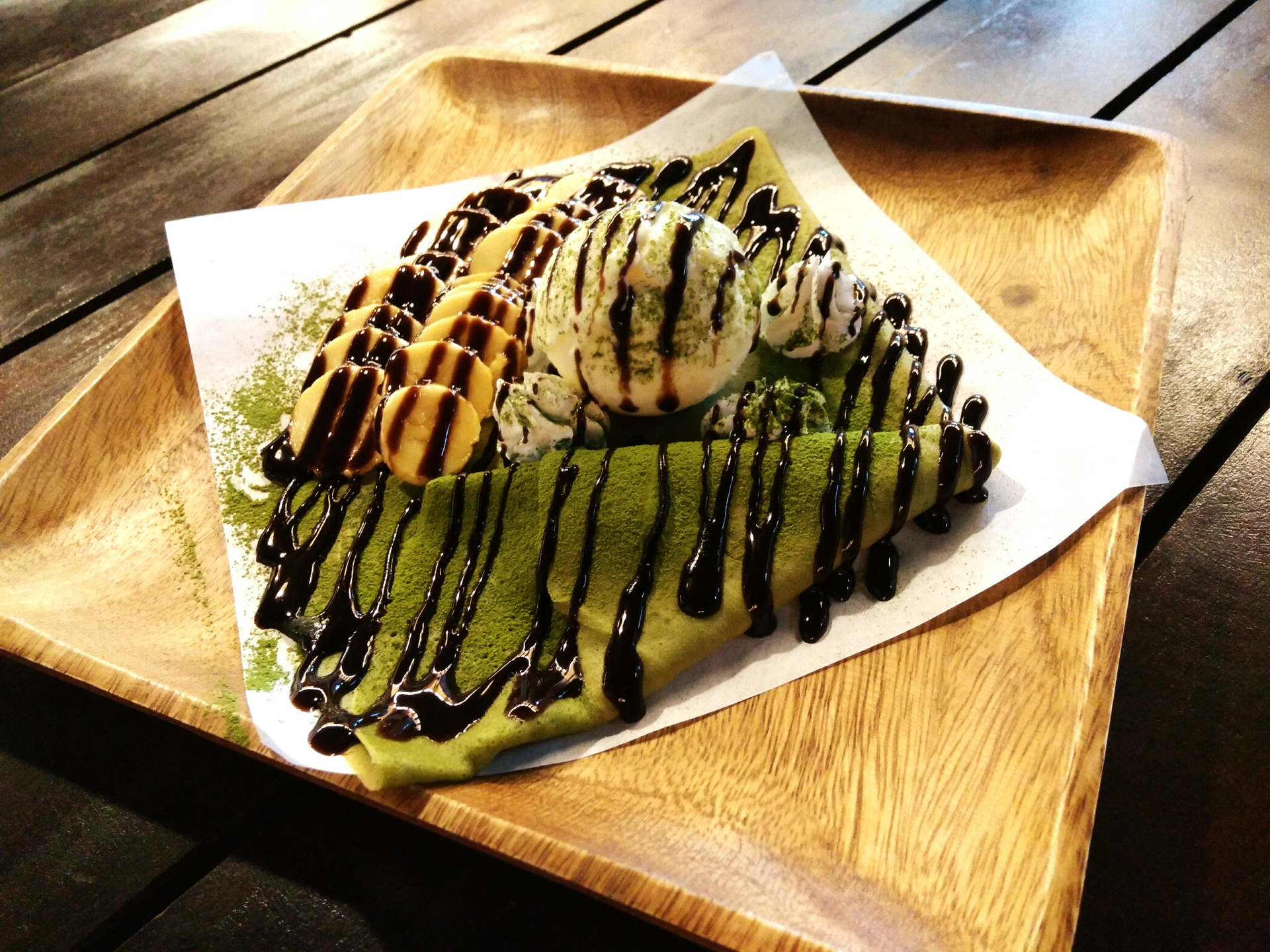 Japanese Matcha Crepes with Red Bean Mousse