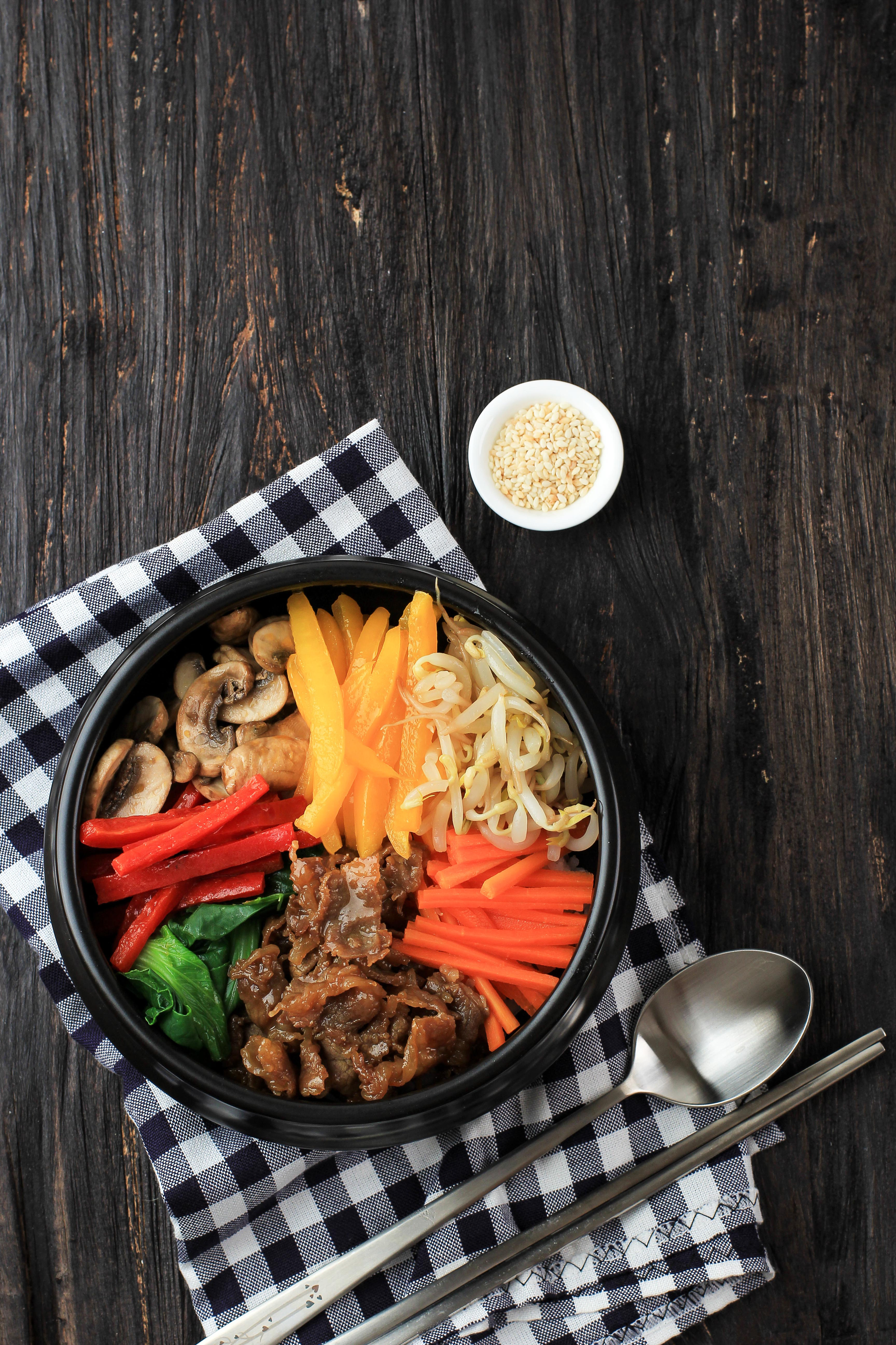 Korean Bibimbap with Gochujang and Marinated Vegetables