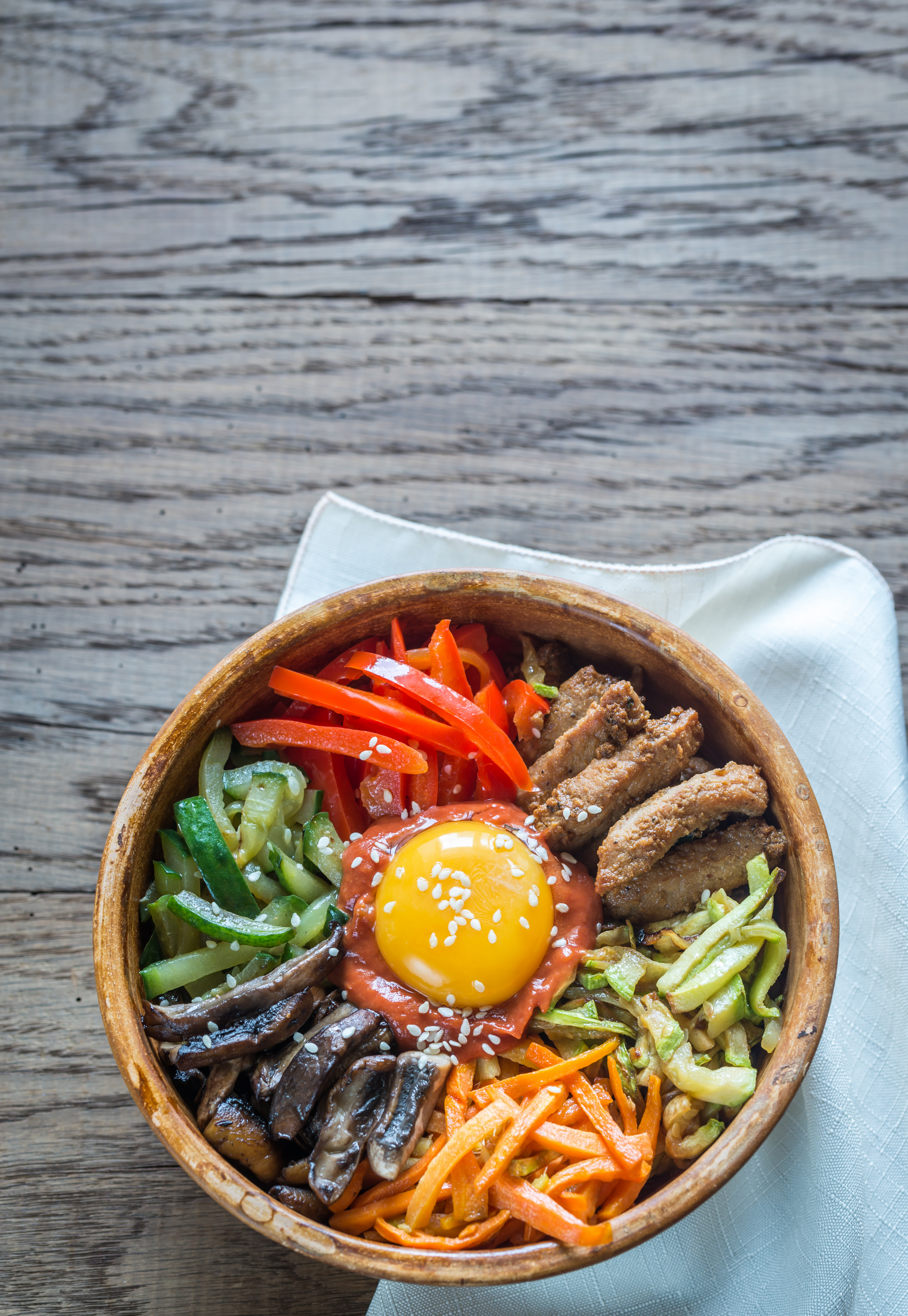 Korean Bibimbap with Gochujang and Marinated Vegetables