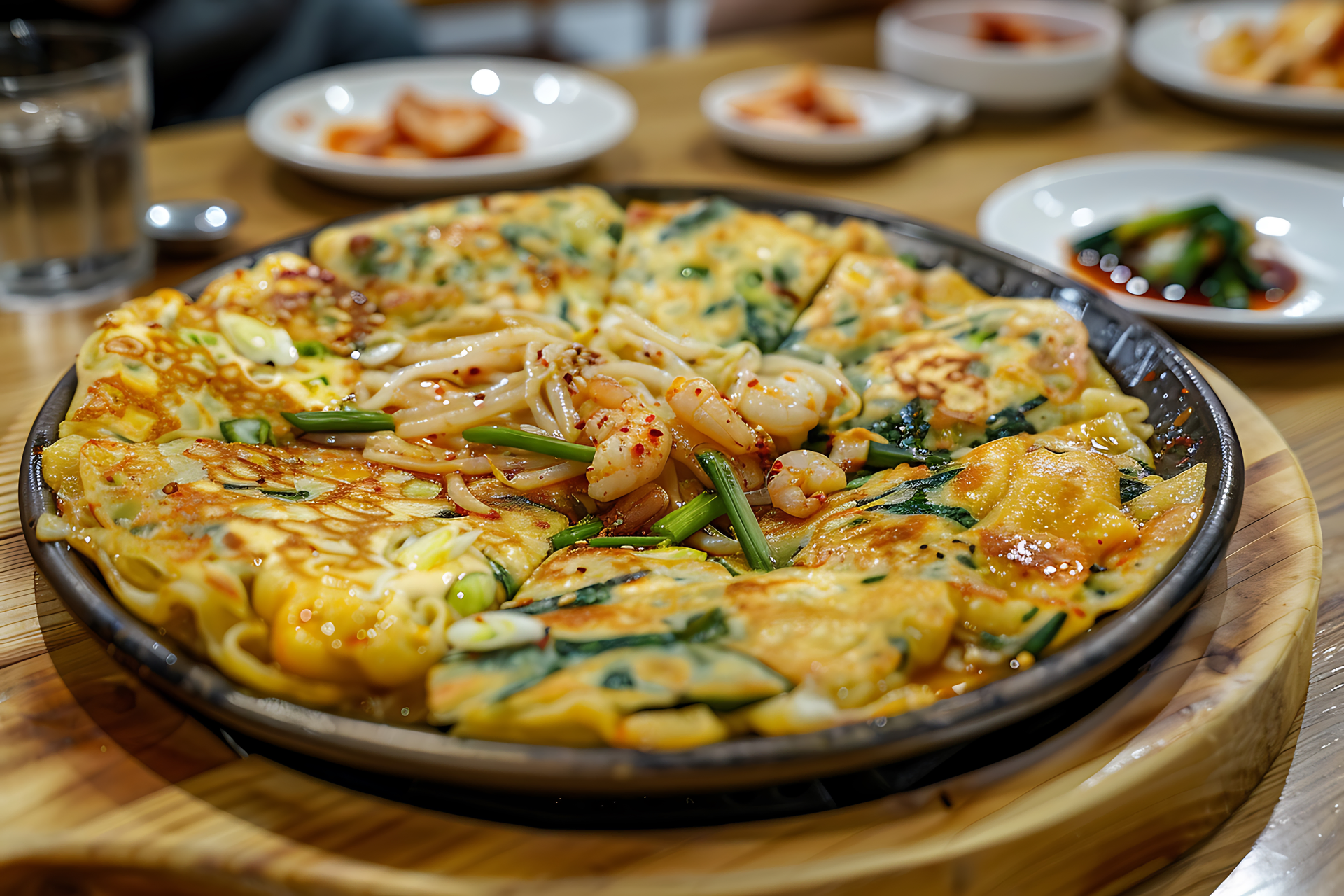Korean Kimchi Pancake with Seafood Medley