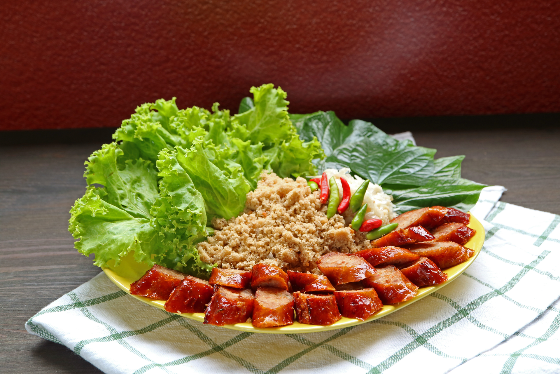 Laotian Lemongrass Pork Sausages with Green Papaya Salad
