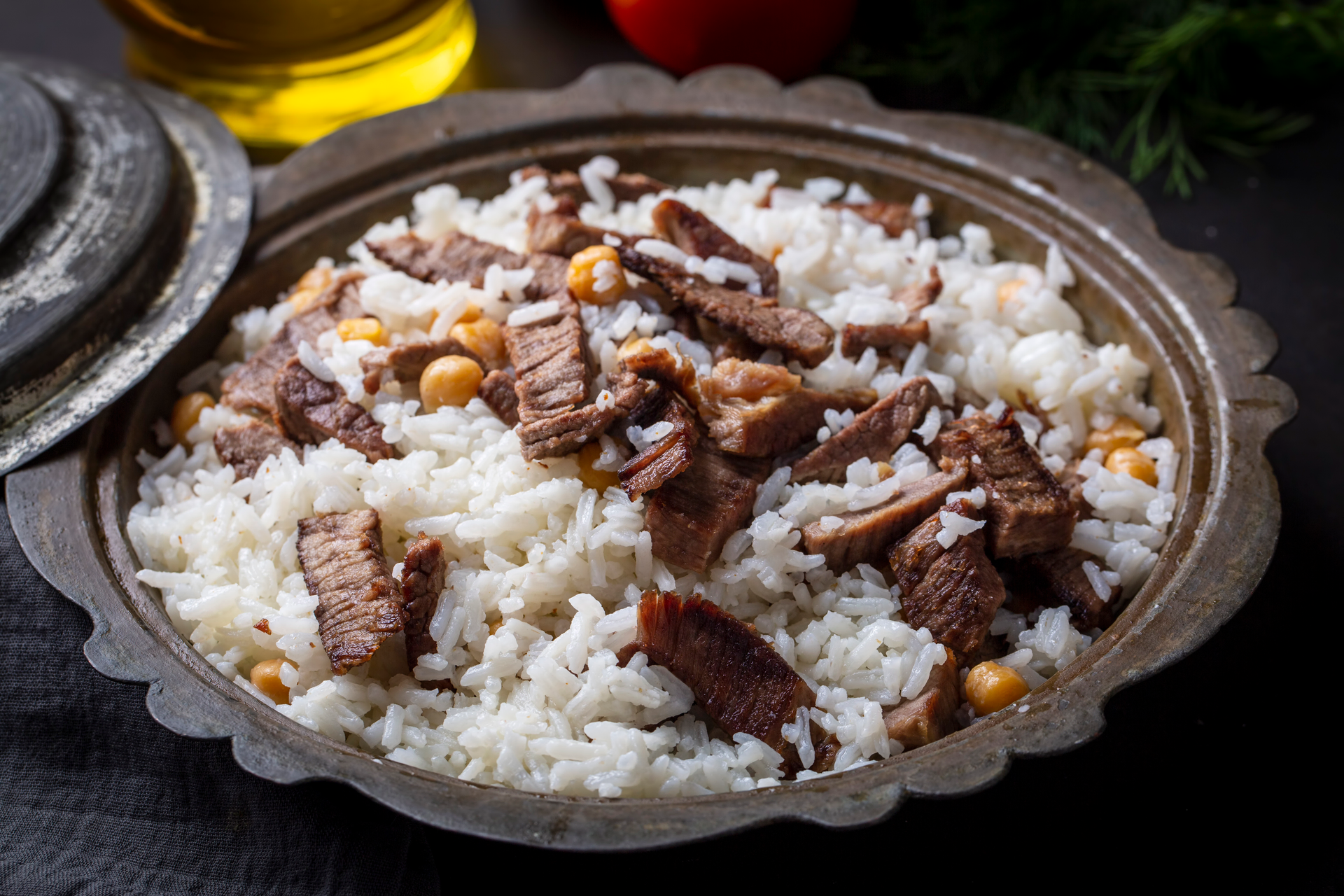 Lebanese Warak Enab with Lamb and Rice