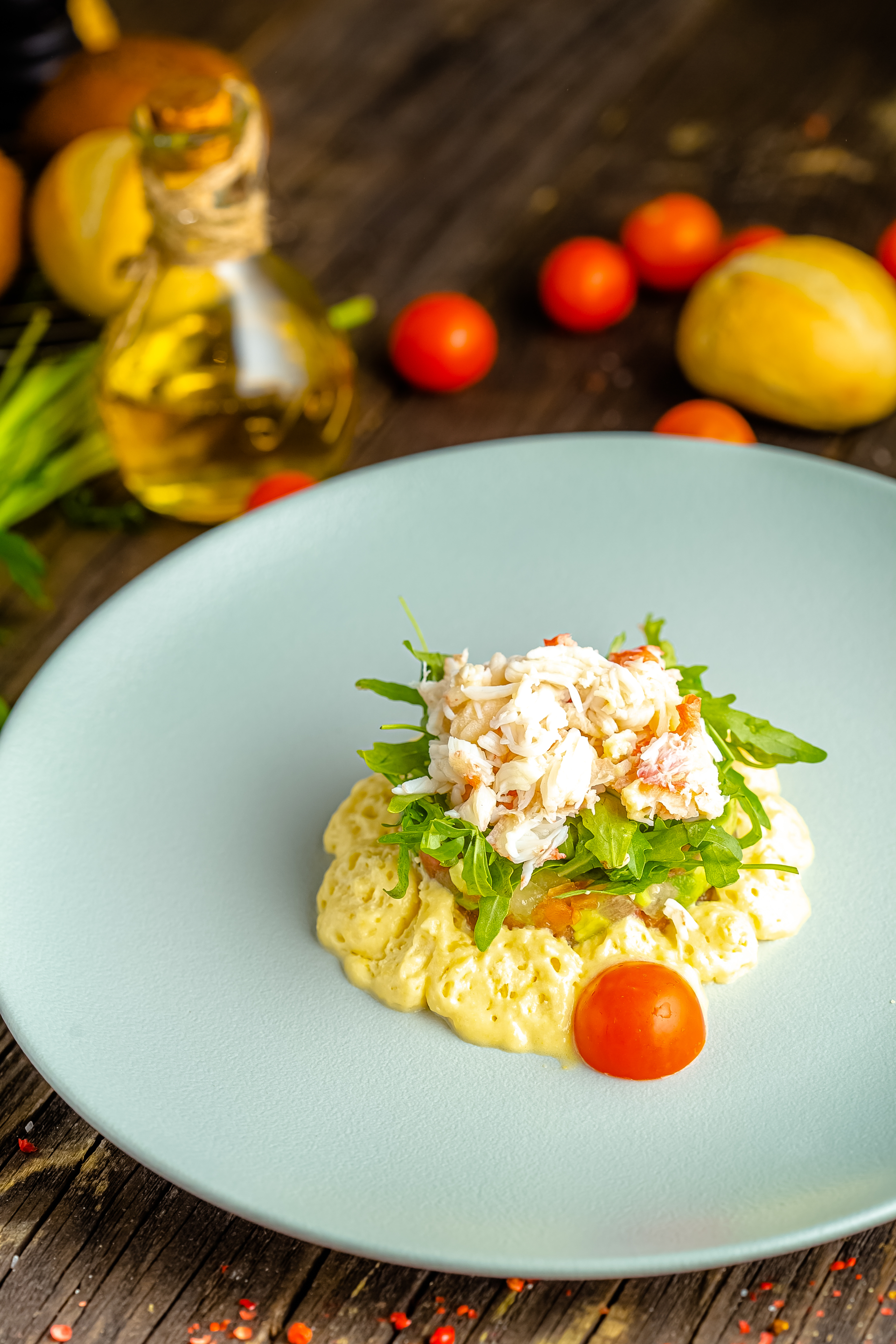 Lemony Greek Avgolemono Risotto with Dill-Infused Olive Oil