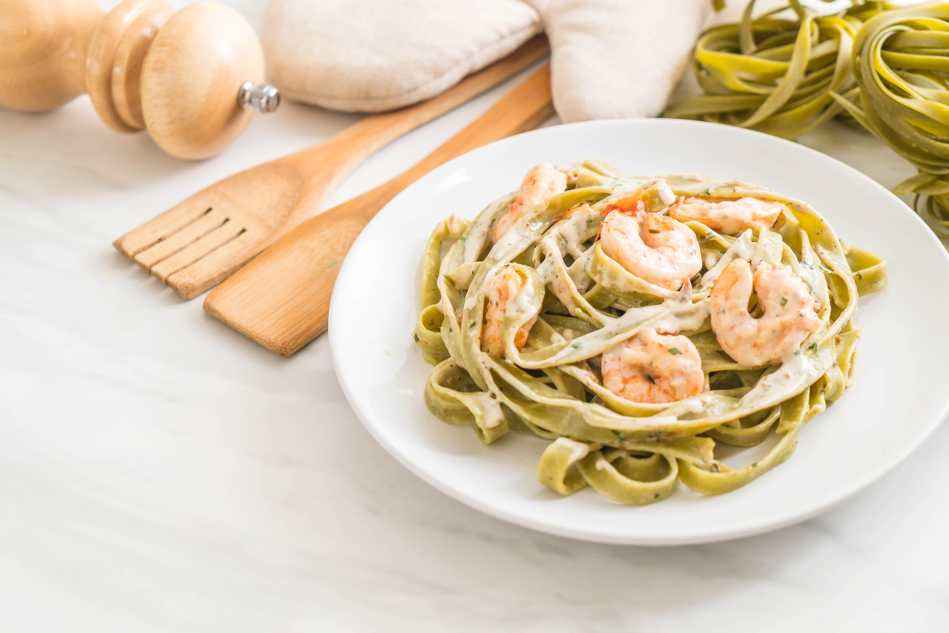 Lemony Italian Scialatielli with Seafood and Fresh Basil