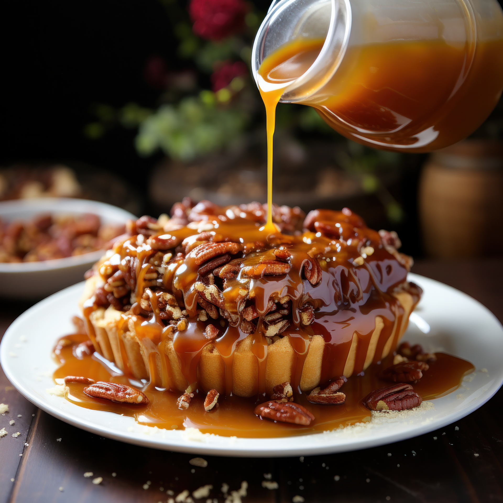 Luscious Madagascar Vanilla Bean Tart with Caramel Drizzle