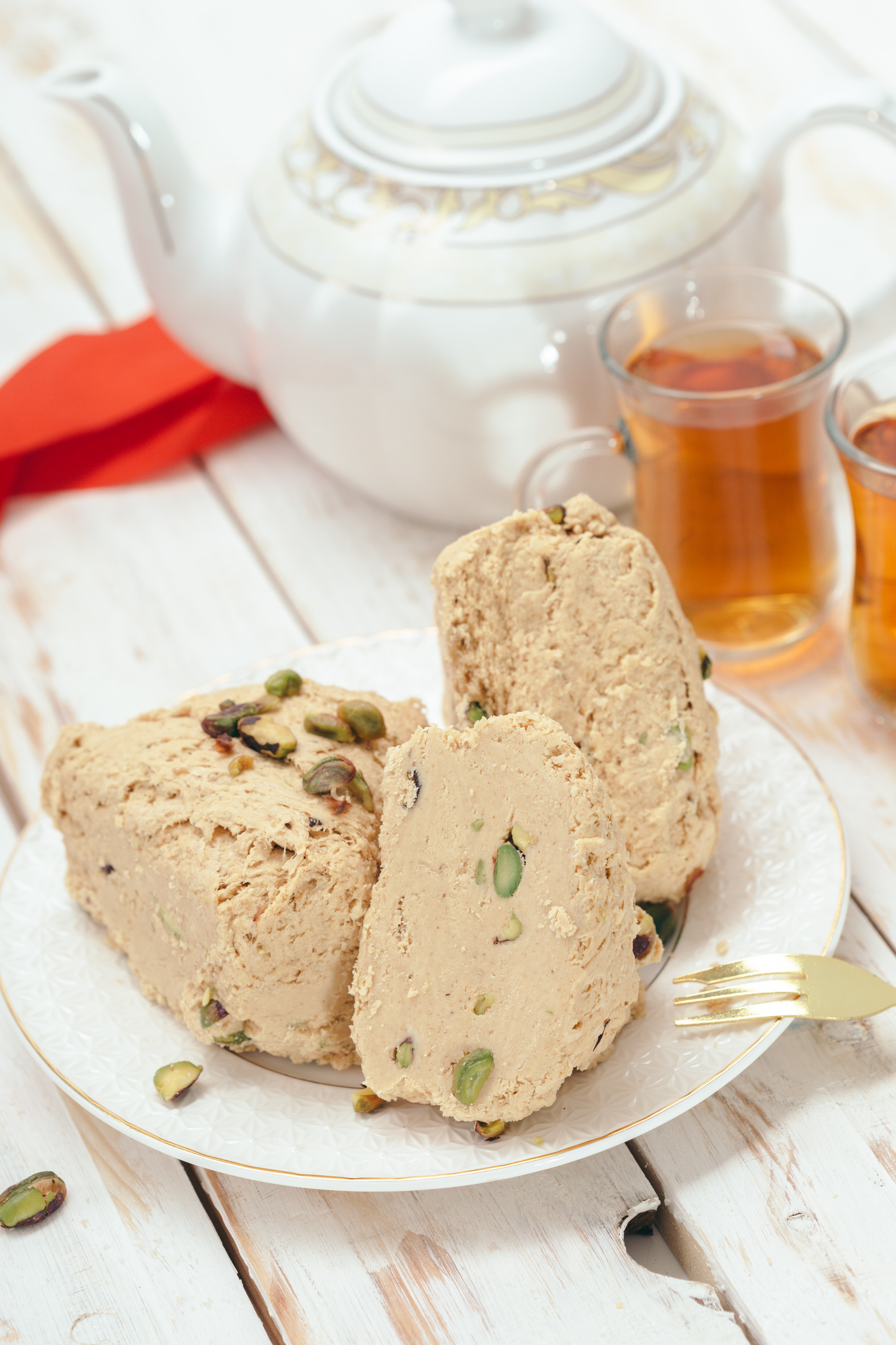 Luscious Persian Tahini Halva with Pistachio Crunch