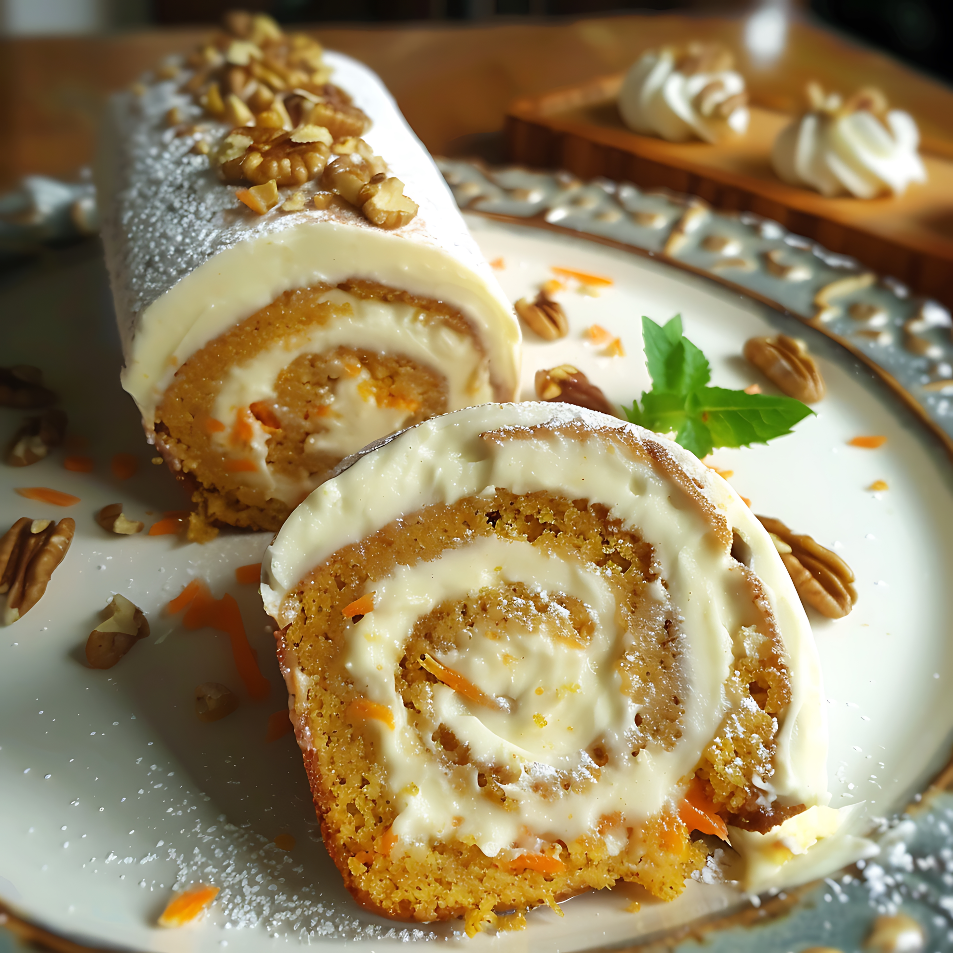 Luscious Spanish Pionono with Cream and Sultanas