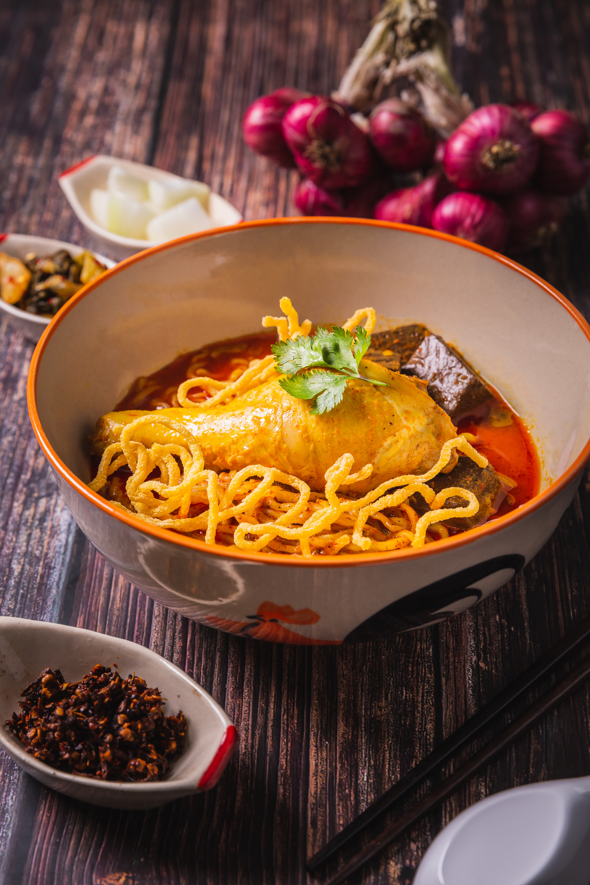 Malaysian Curry Mee with Yellow Noodles and Tofu