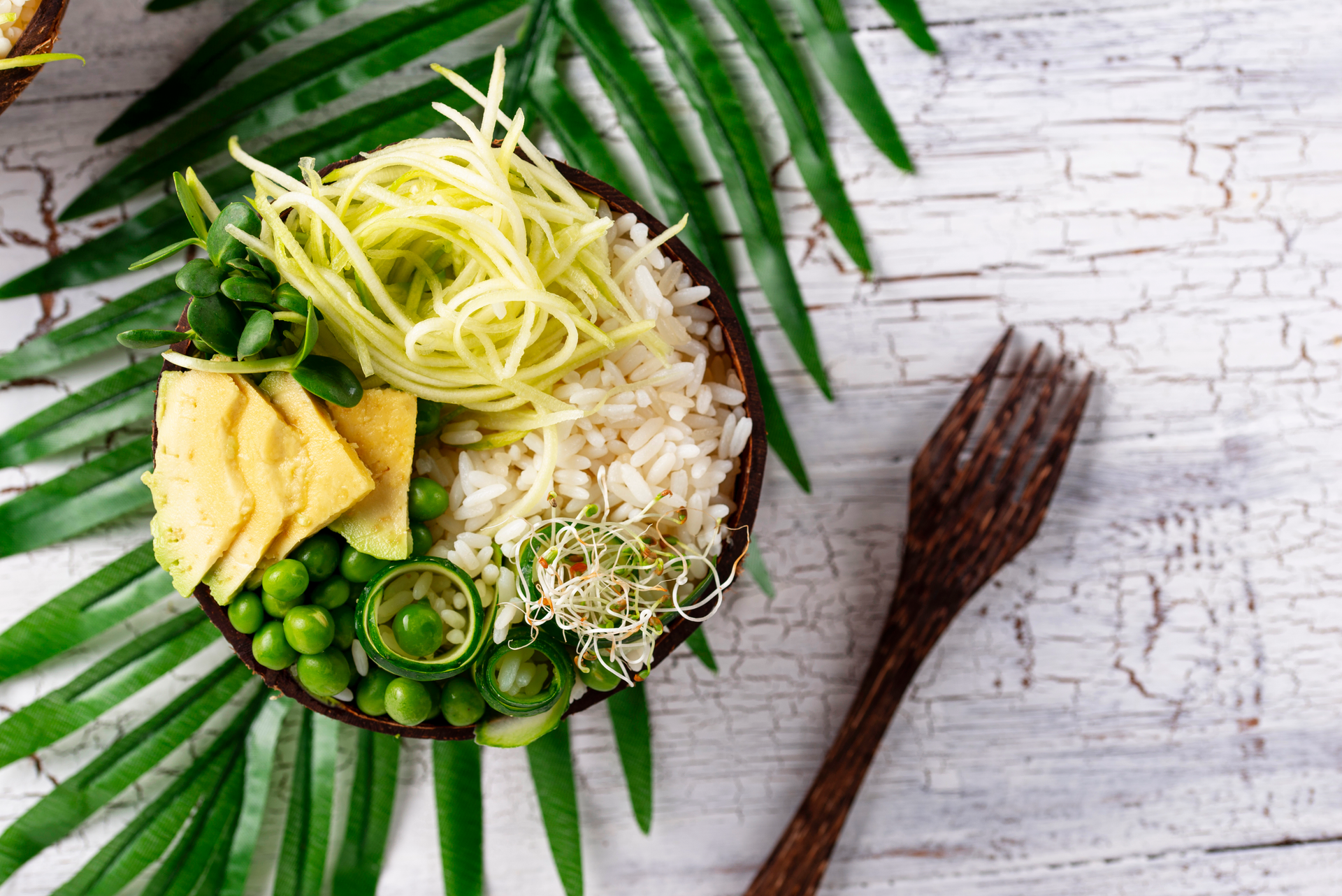 Malaysian Nasi Ulam with Fresh Herbs and Grated Coconut