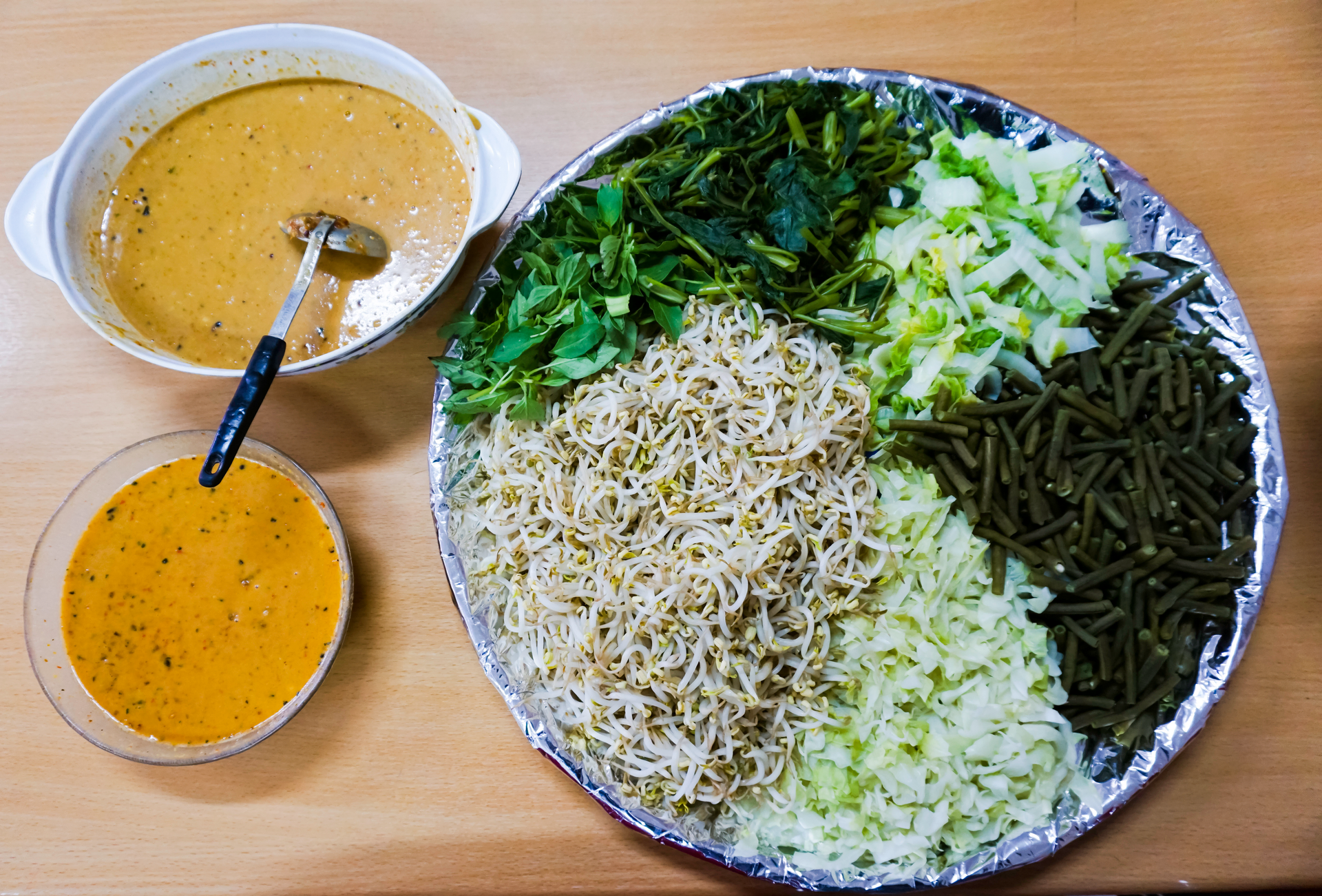 Malaysian Nasi Ulam with Fresh Herbs and Grated Coconut
