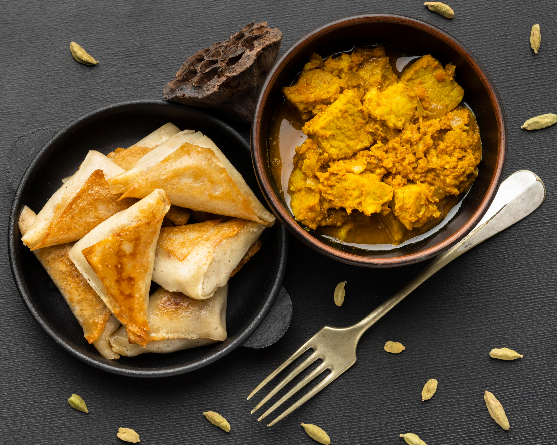 Malaysian Roti Jala with Curry Chicken