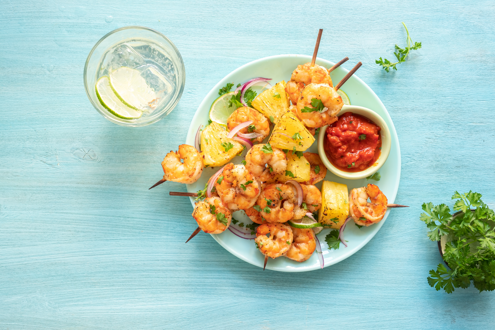 Malaysian Turmeric Coconut Shrimp Skewers with Citrus Dip