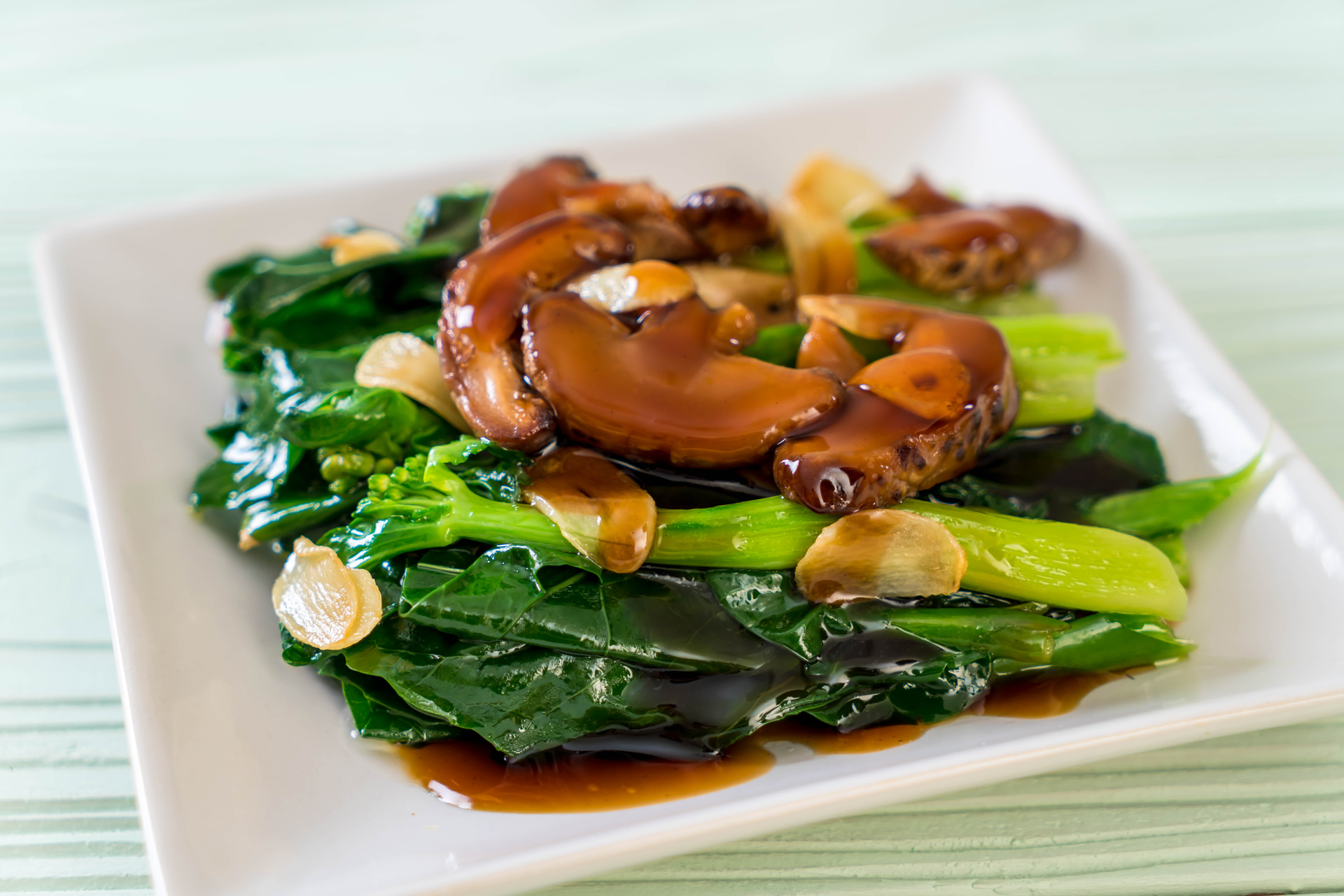 Mandarin Caramel Pork with Crispy Water Spinach