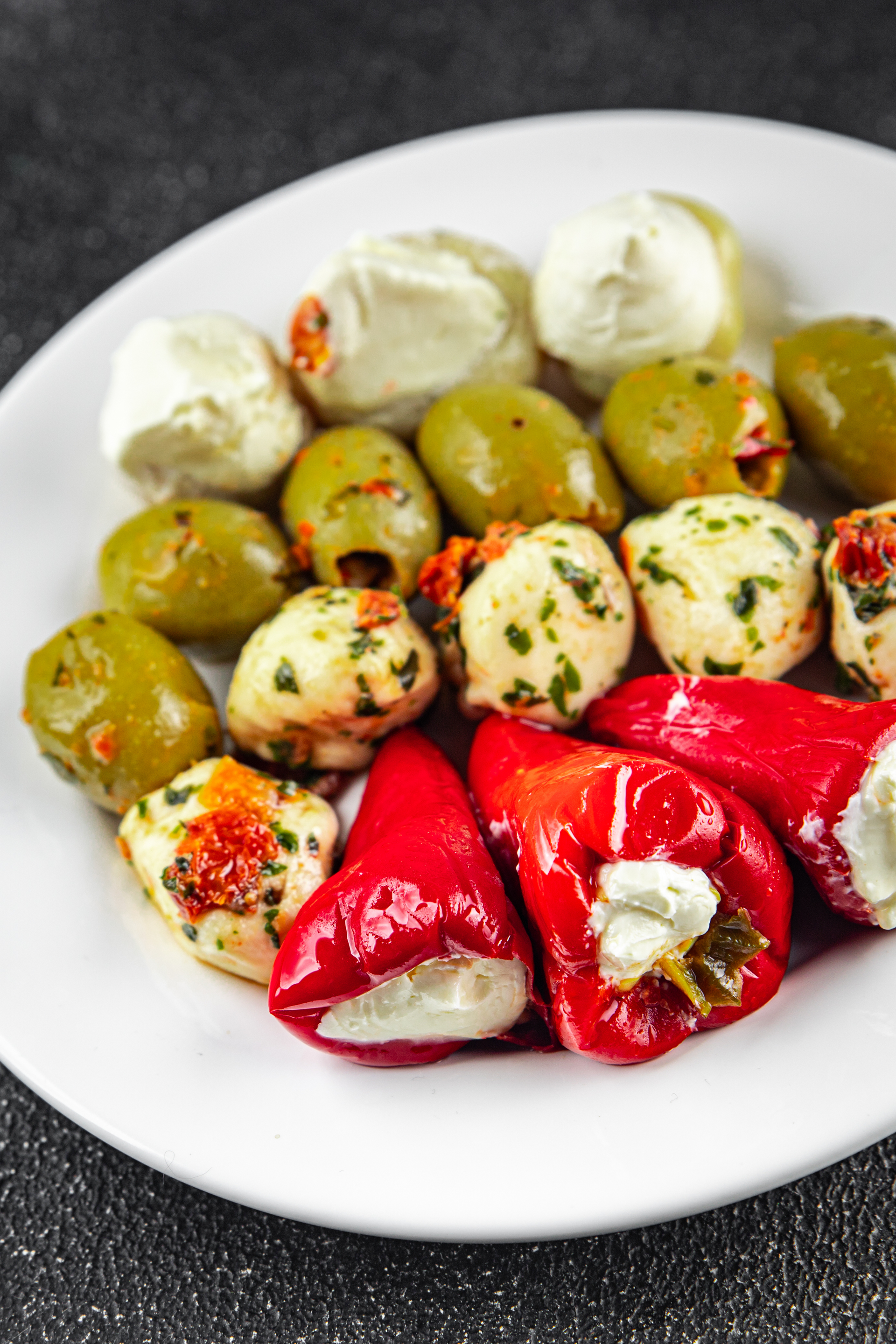 Mediterranean Feta and Olive-Stuffed Mini Peppers
