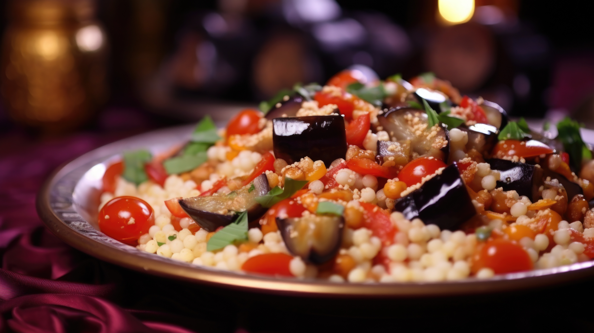 Mediterranean Israeli Couscous with Grilled Vegetables